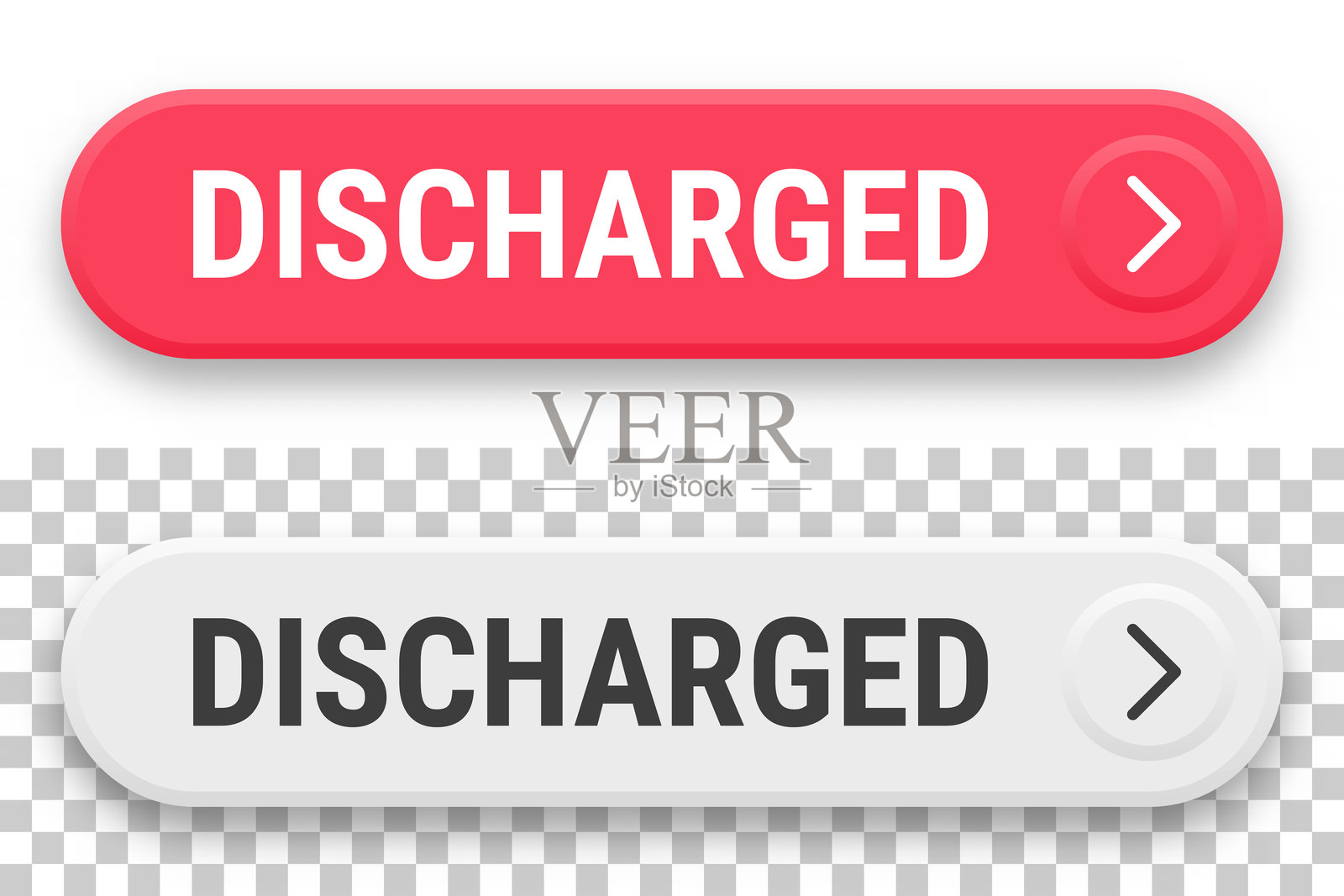 背景空白的3D点击网页按钮，已放电插画图片素材