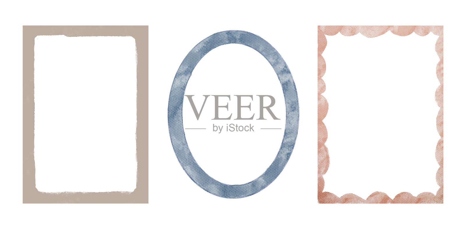 手绘水彩风格的异想天开的涂鸦相框插画。舒适的秋季设计。用于邀请函、社交媒体和海报的异想天开的乡村风格复古元素。插画图片素材