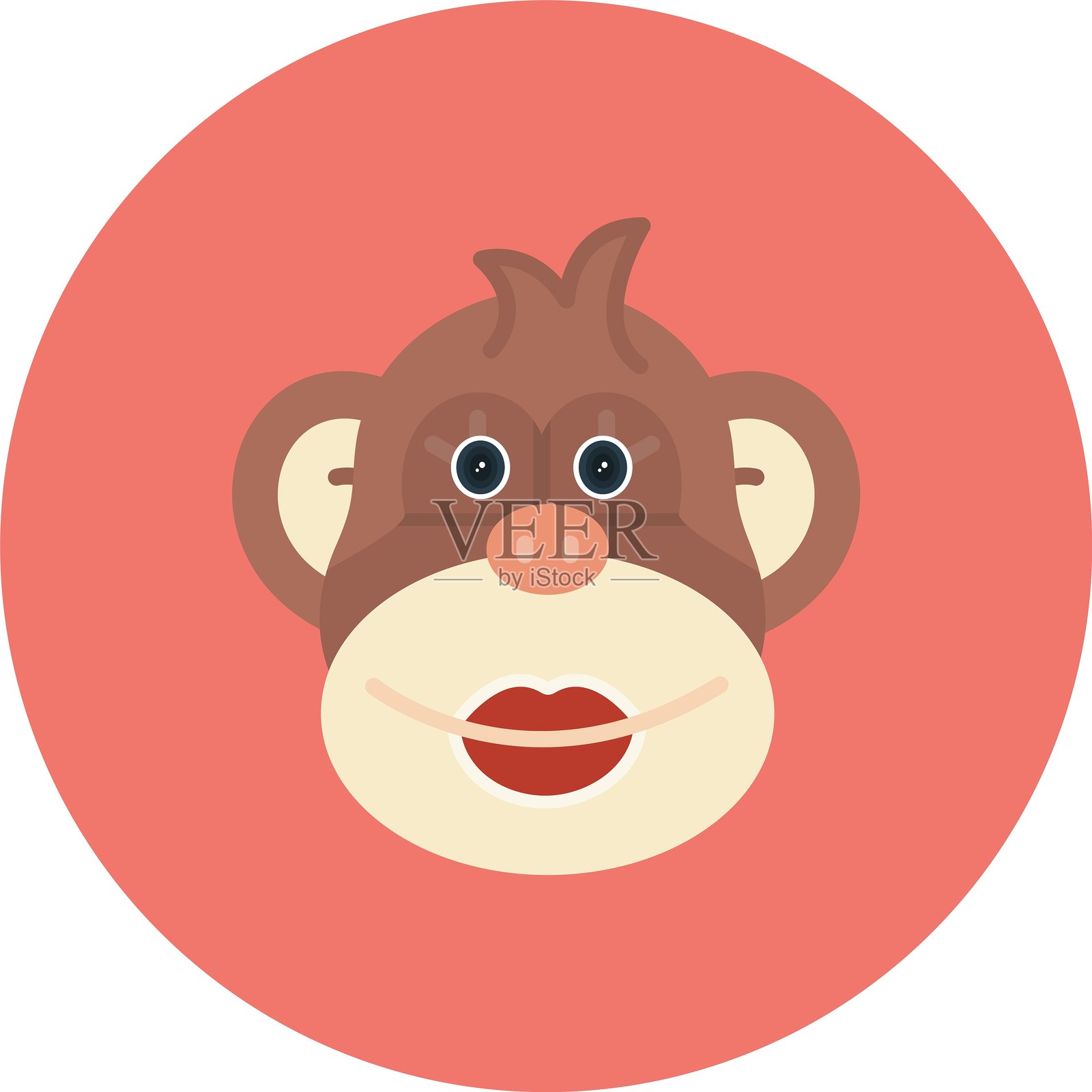 女士猿猴新图标设计创意插画图片素材