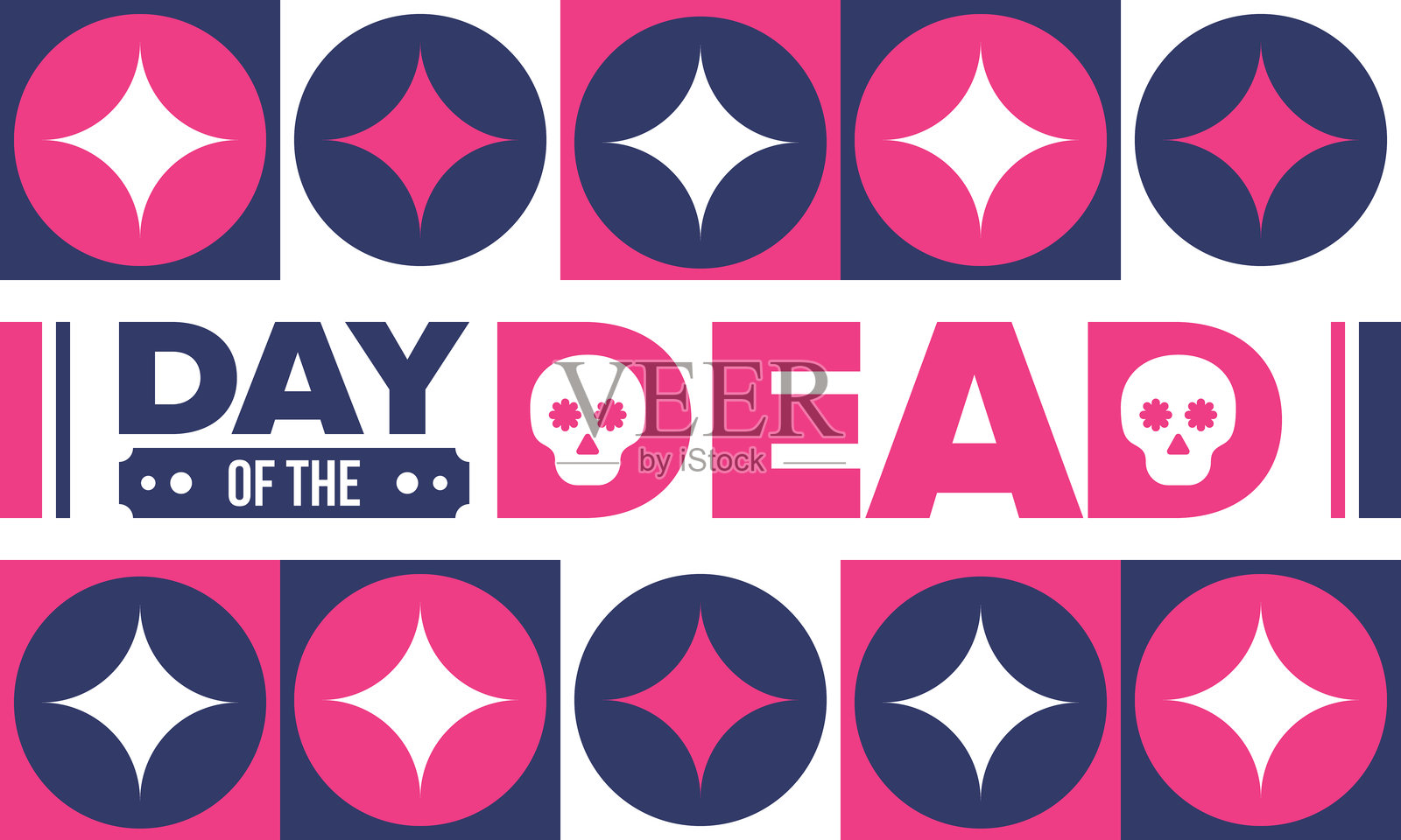 亡灵节在十一月。一个纪念逝者的节日。每年在墨西哥和其他拉丁美洲国家庆祝。带有骷髅的墨西哥和西班牙裔传统图案和纹理。矢量海报插画图片素材