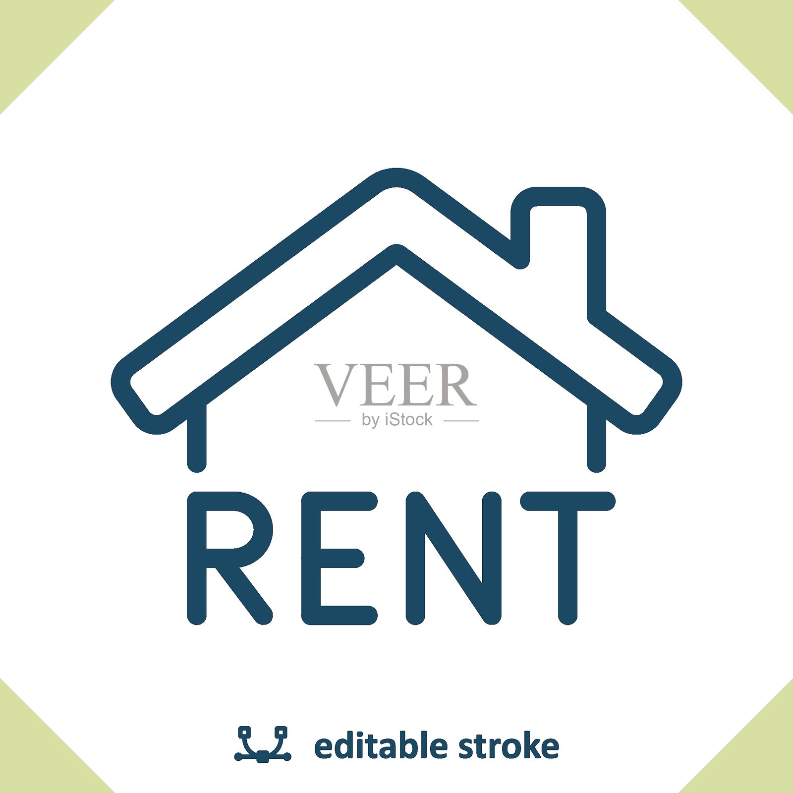 房屋图标。租金，出租标志，房地产，家插画图片素材