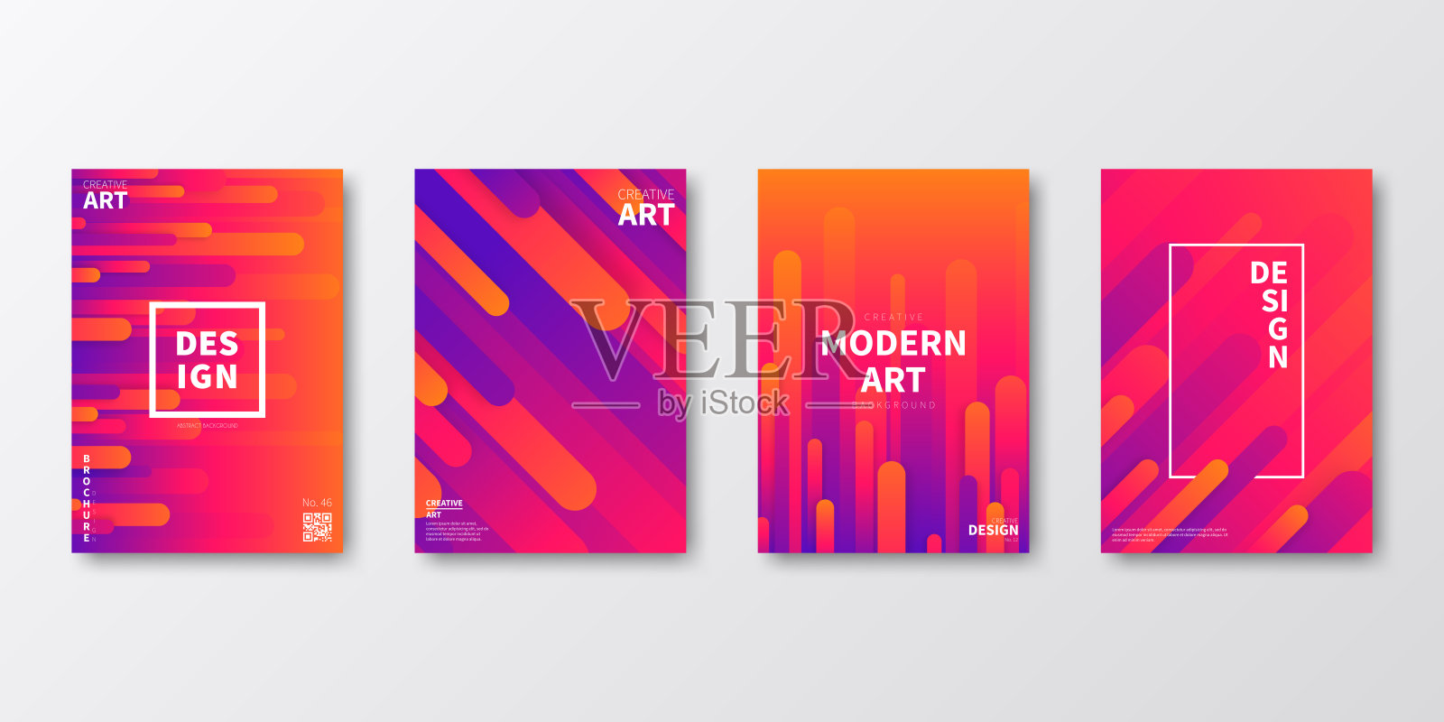 宣传册模板布局，粉色封面设计，商业年报，传单，杂志插画图片素材