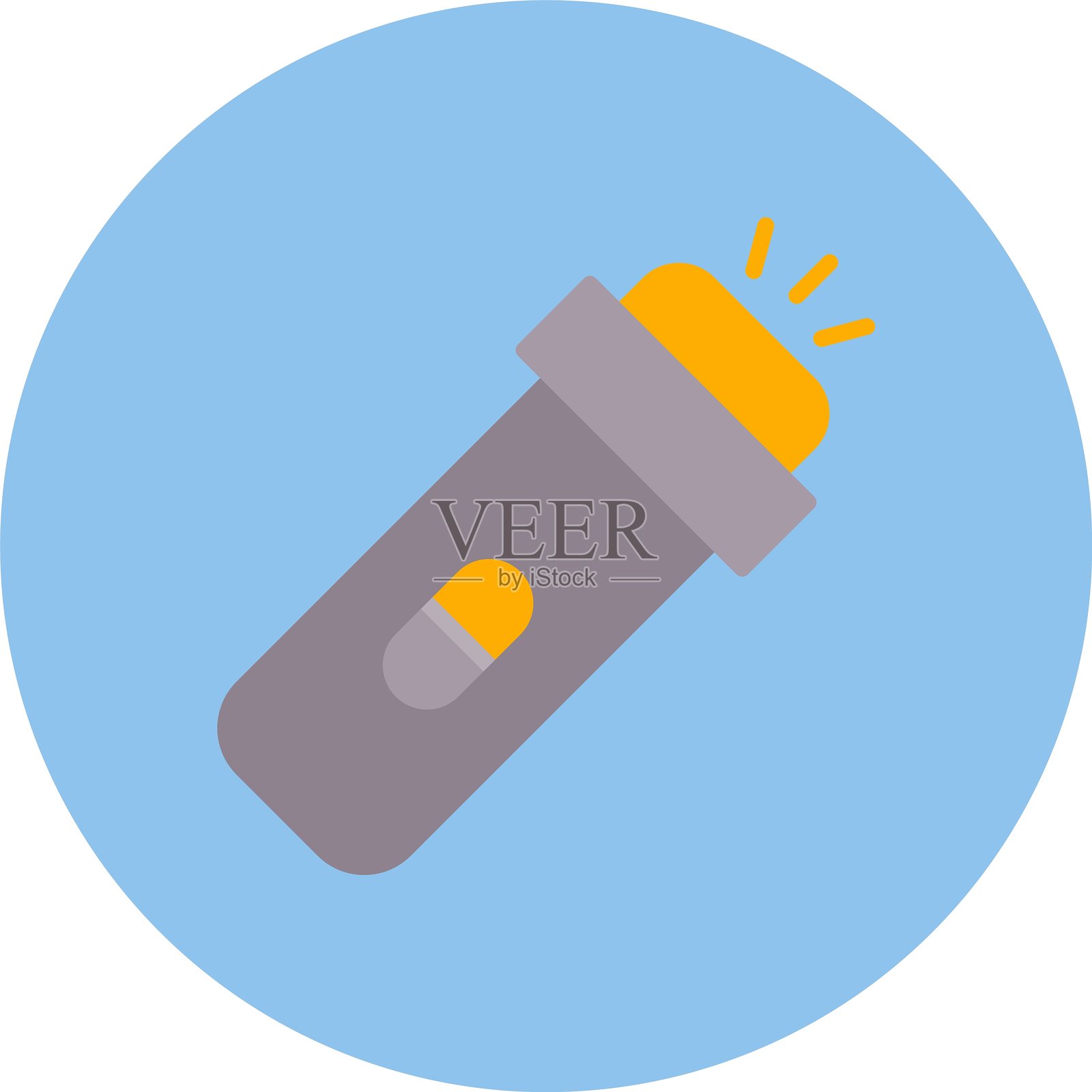 手电筒新图标设计创意插画图片素材