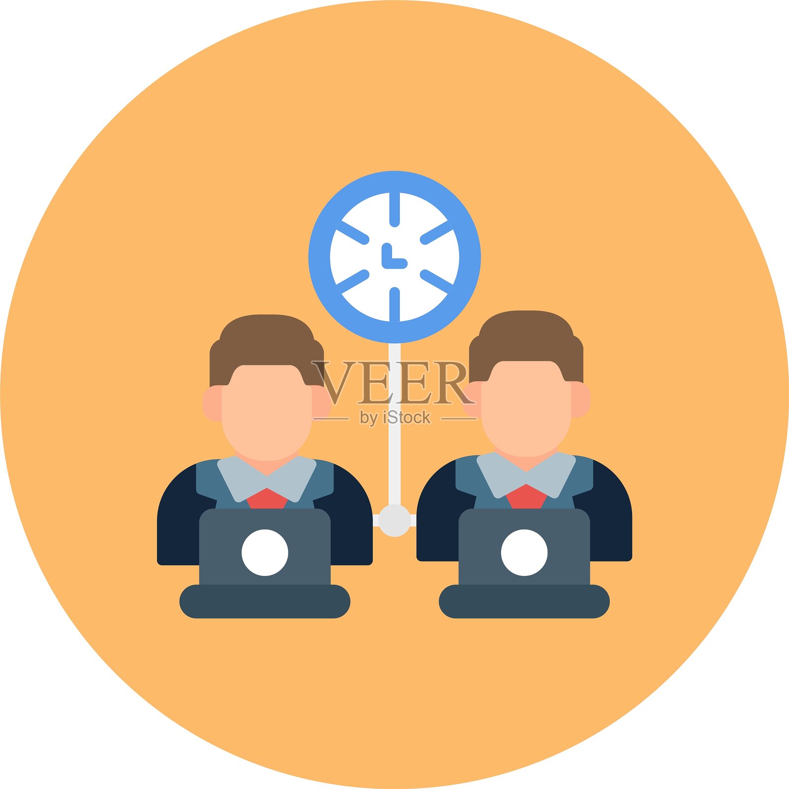 工作时间新图标设计创意插画图片素材