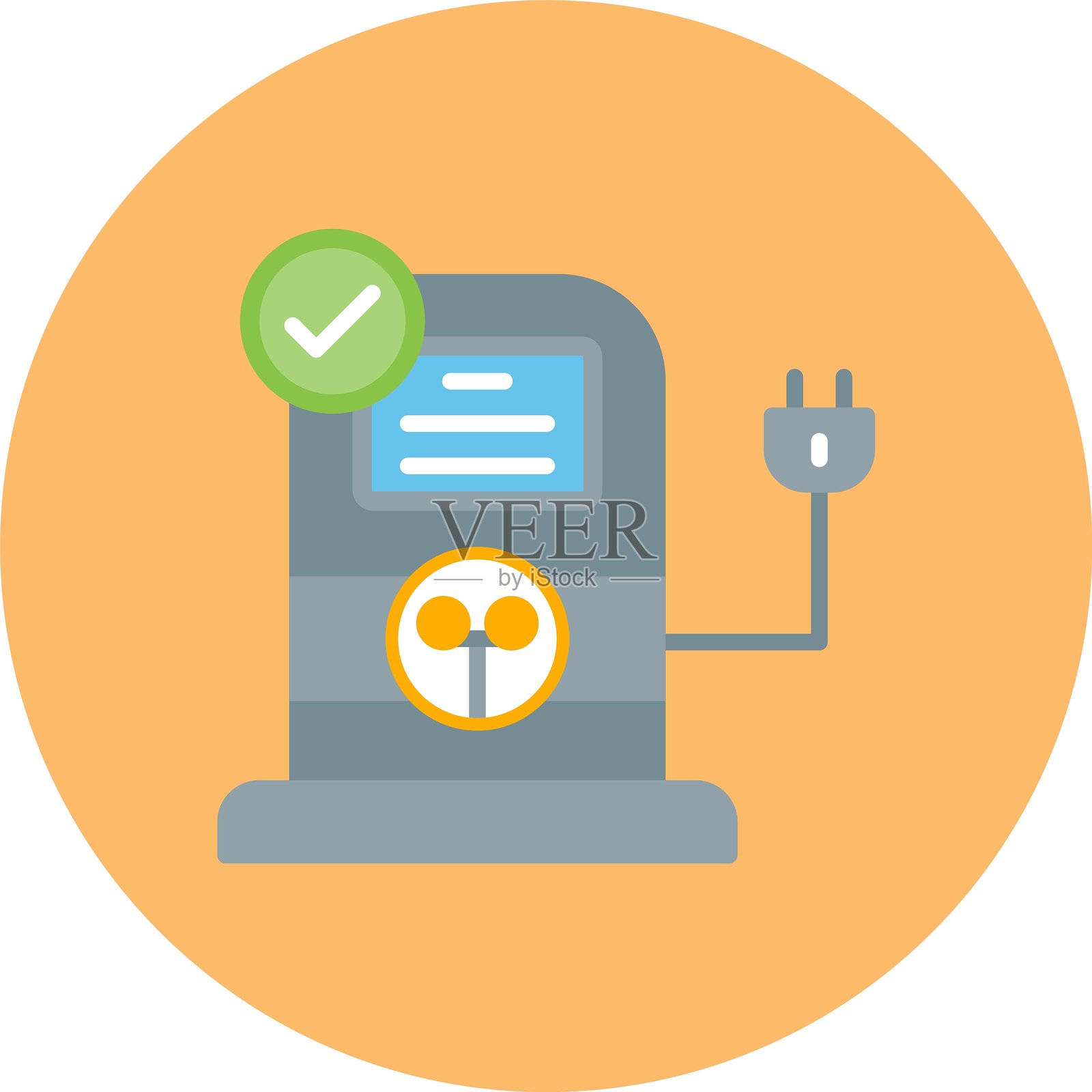 电动车站新图标设计创意插画图片素材