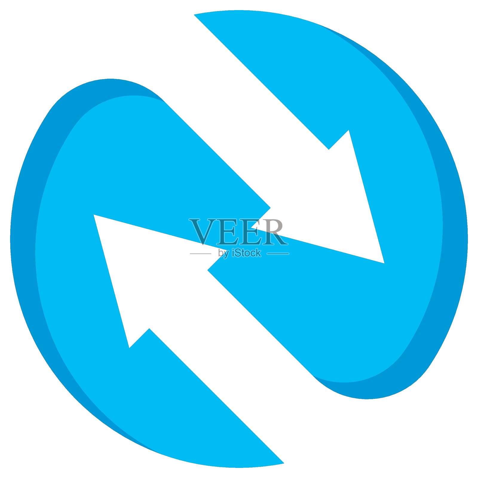 蓝色箭头圆形标志矢量图图标插画图片素材