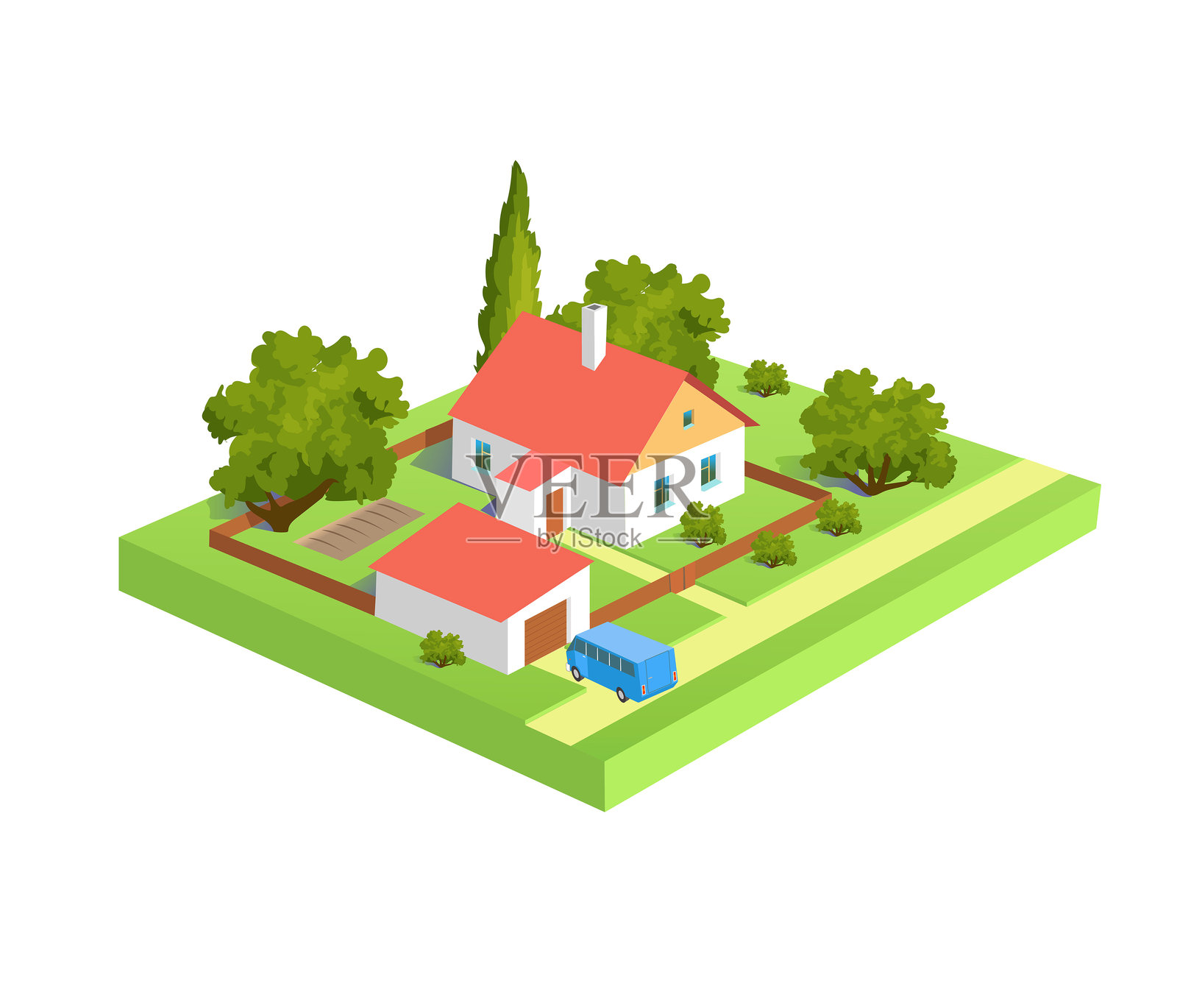 乡村房屋插画图片素材