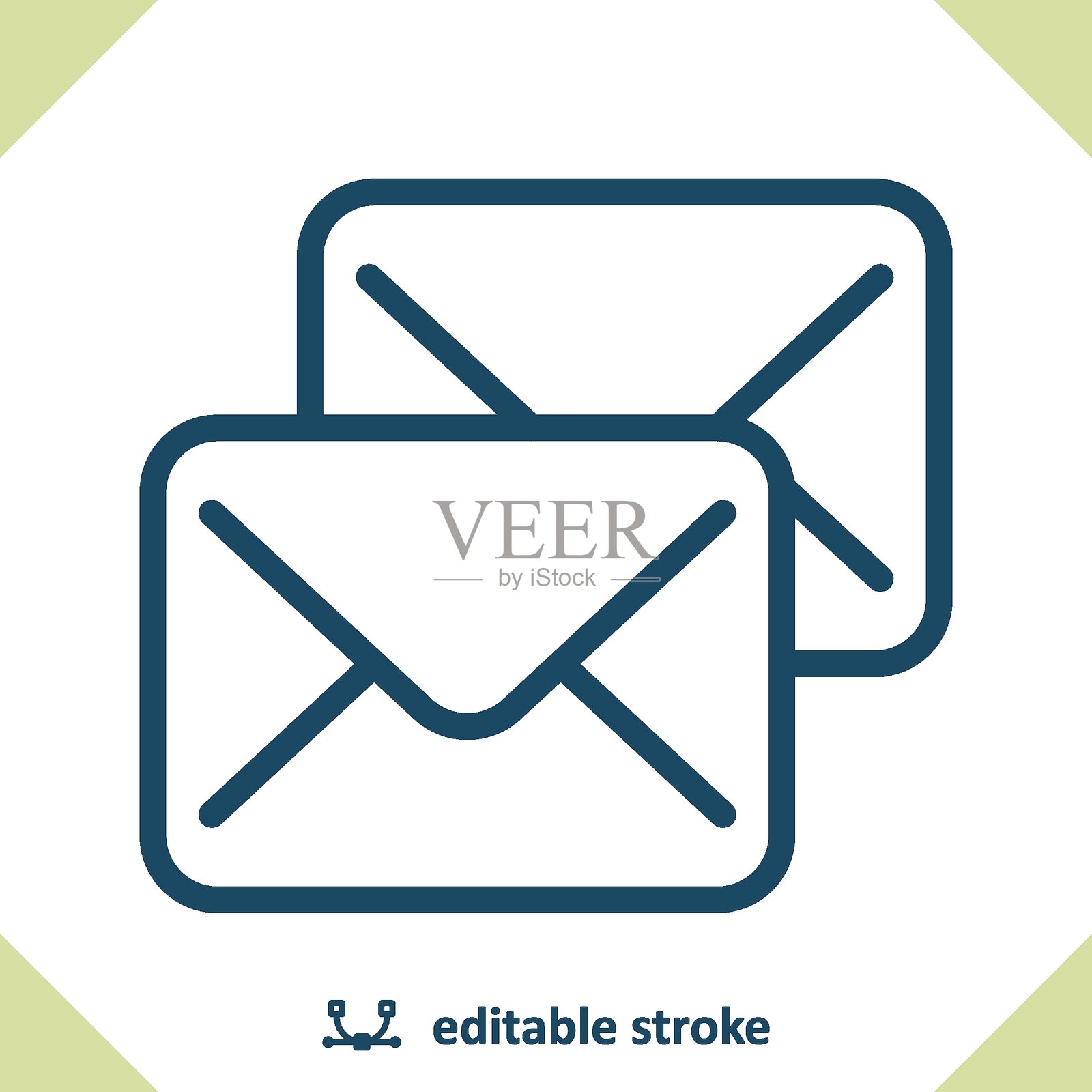 信封 - 两条消息图标插画图片素材