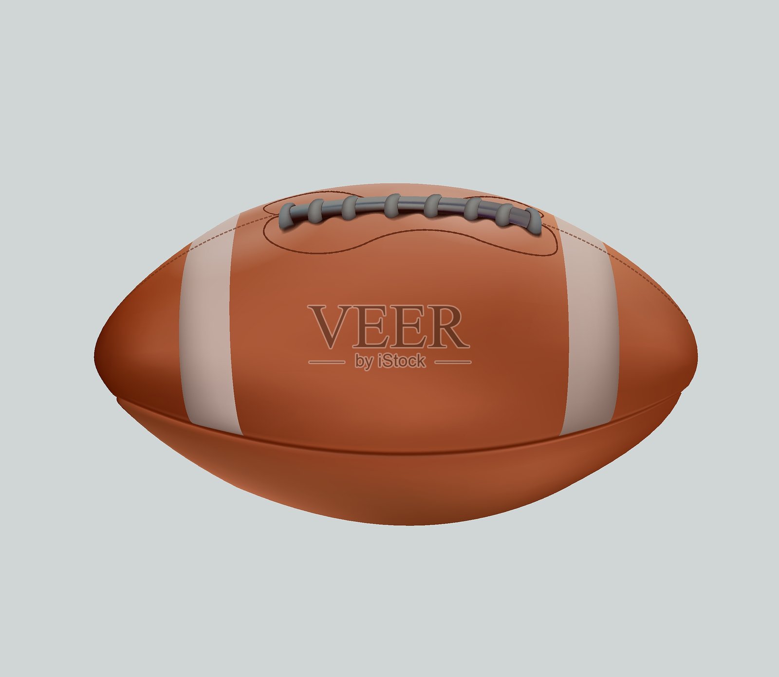 美式橄榄球图标，彩色风格设计矢量模板。美式橄榄球单独放置在白色背景上。3D插画图片素材