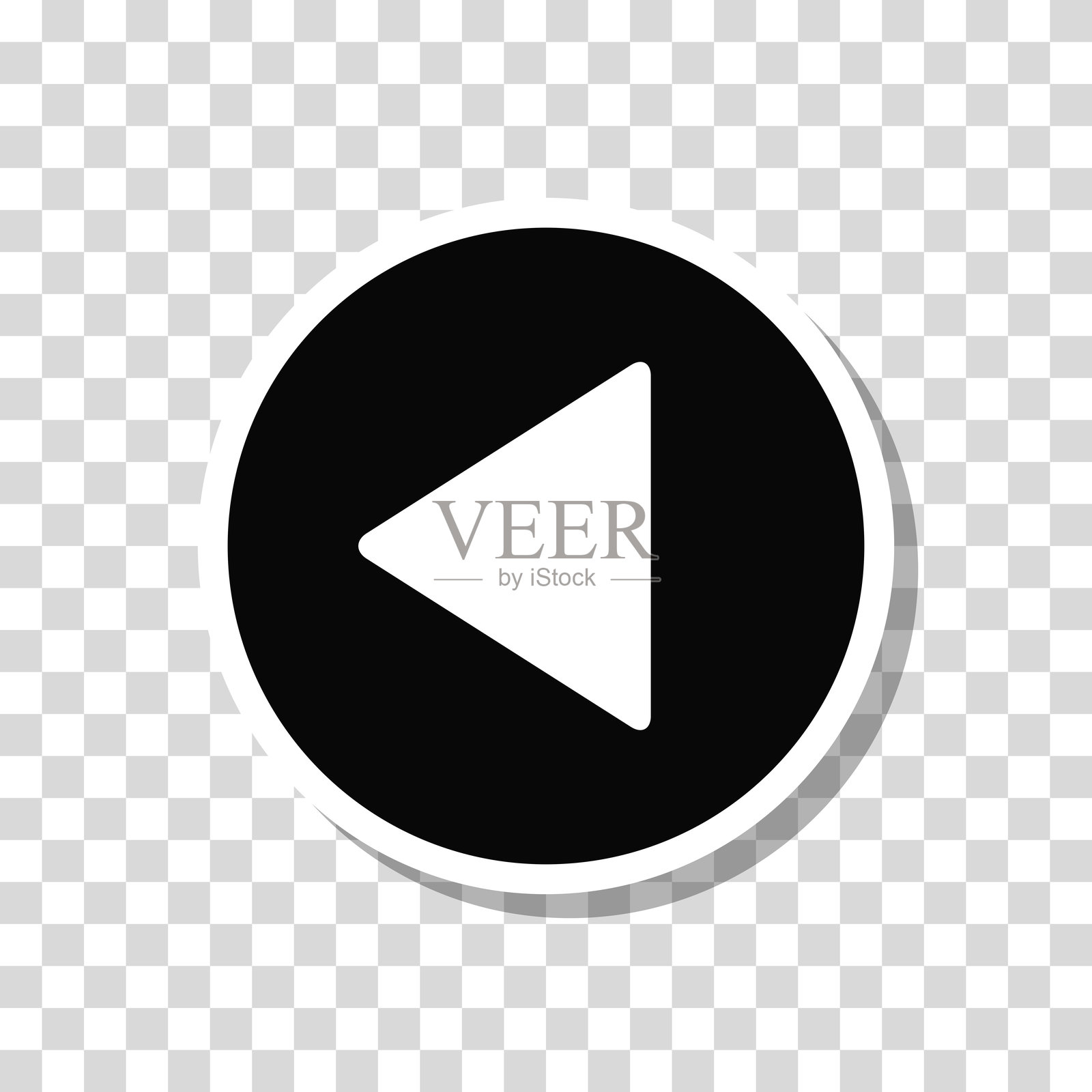 上一步按钮。空白背景上的图标贴纸插画图片素材