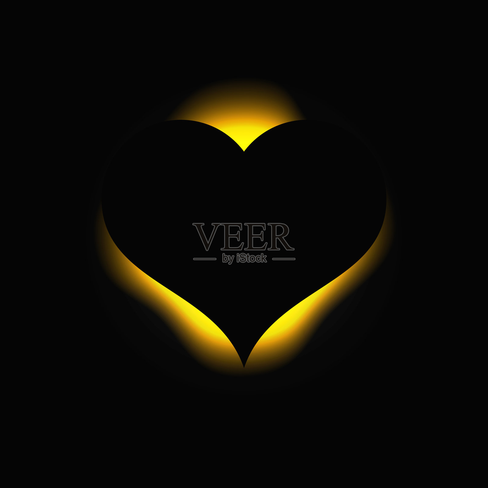 心形光辉灯框插画图片素材