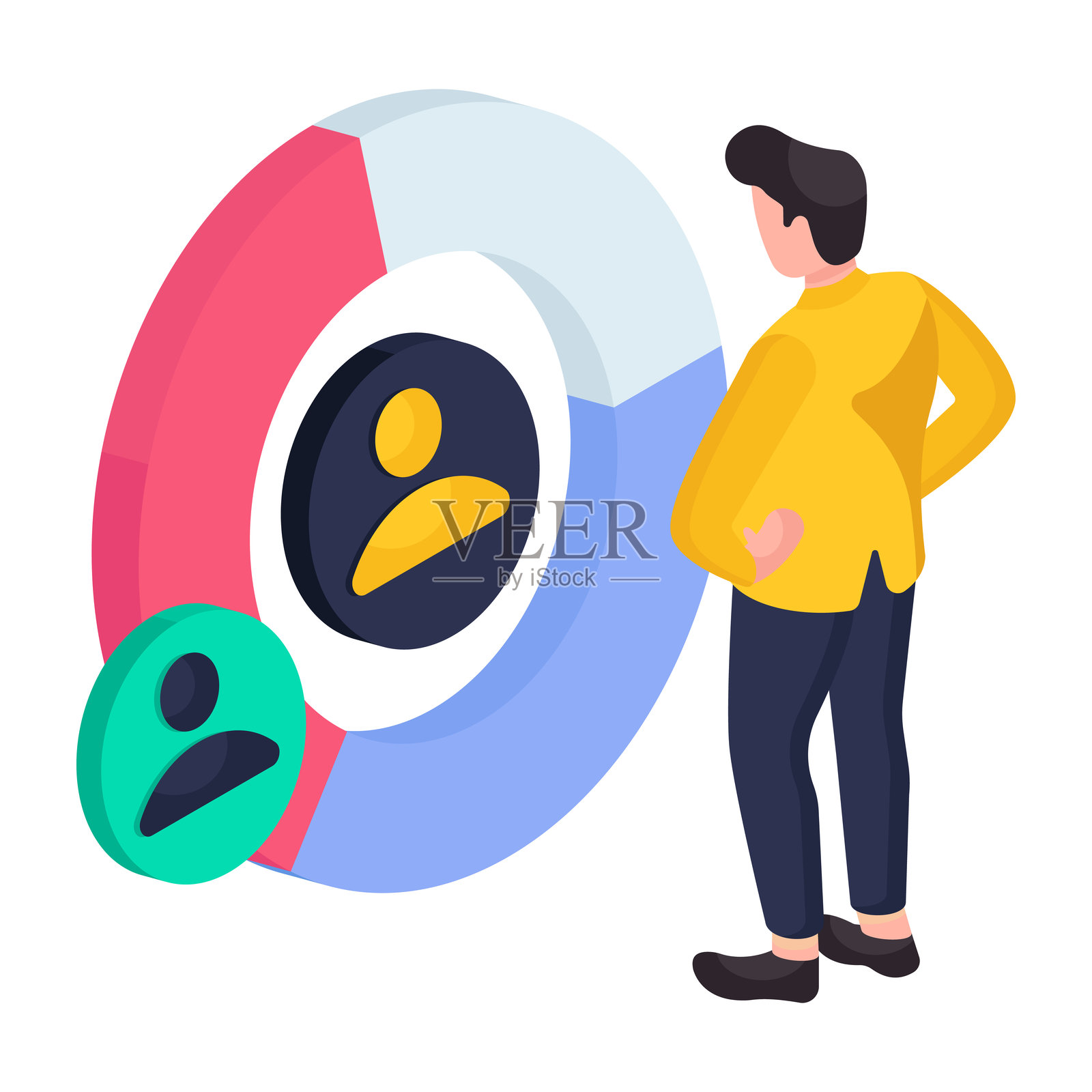 员工分析的可编辑设计插画插画图片素材