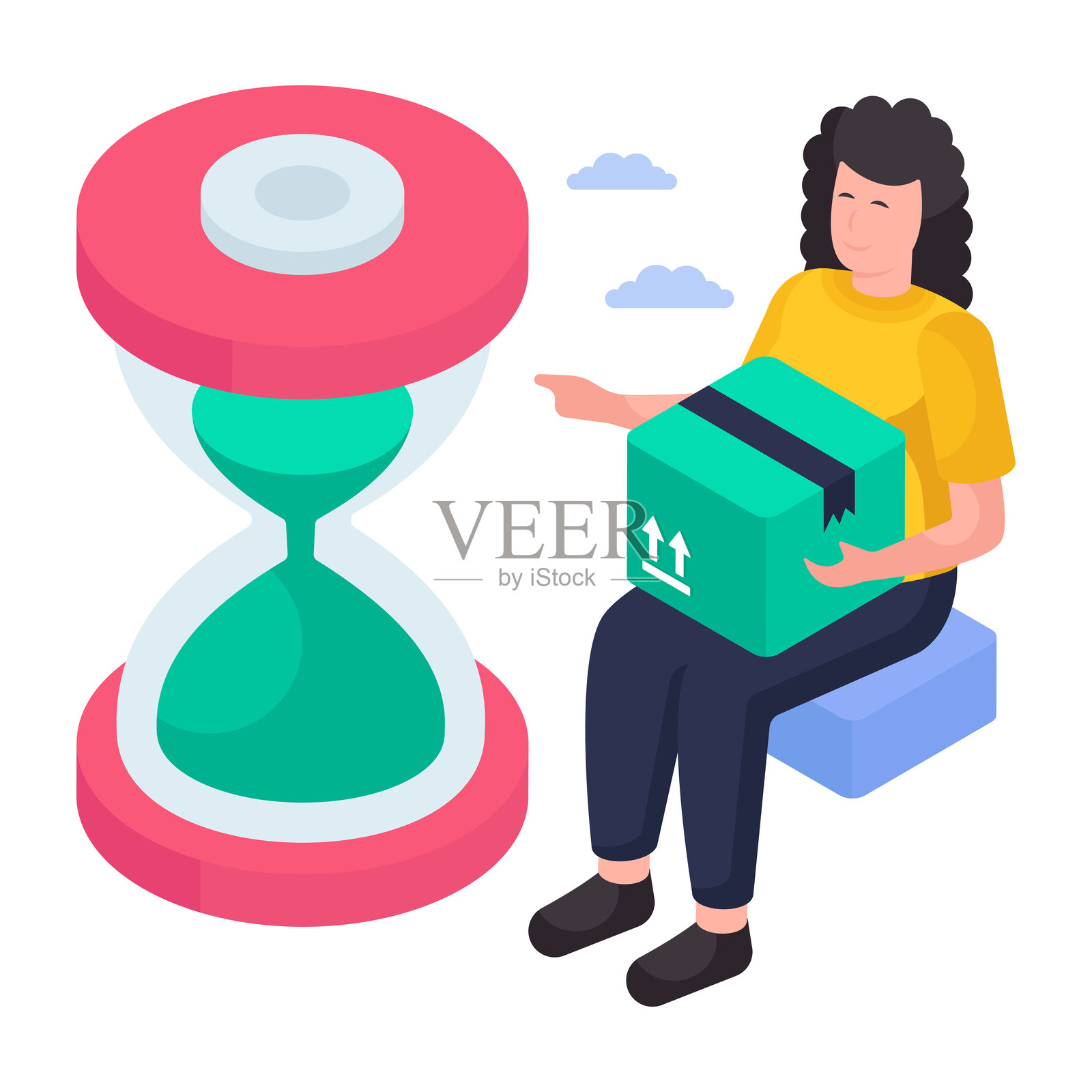 送达时间的完美设计插画插画图片素材