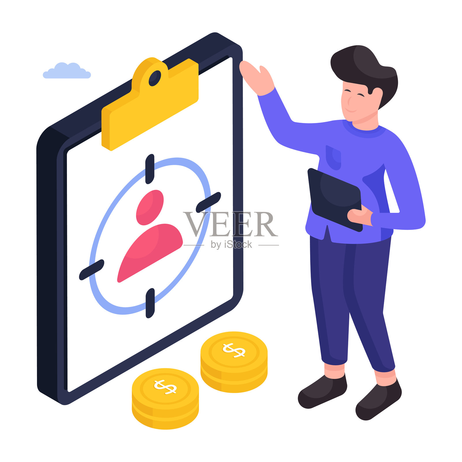 猎头插画，可编辑矢量图插画图片素材