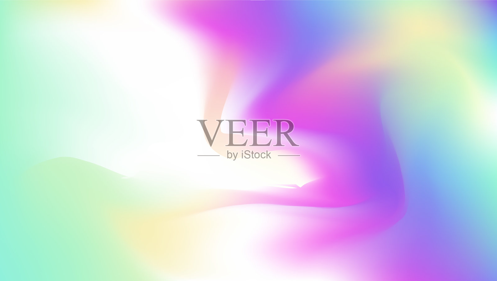 全息背景。抽象渐变。柔和传单。蓝色闪亮纹理。模糊横幅。虹彩纹理。复古几何插画。极简流体。紫色全息背景插画图片素材