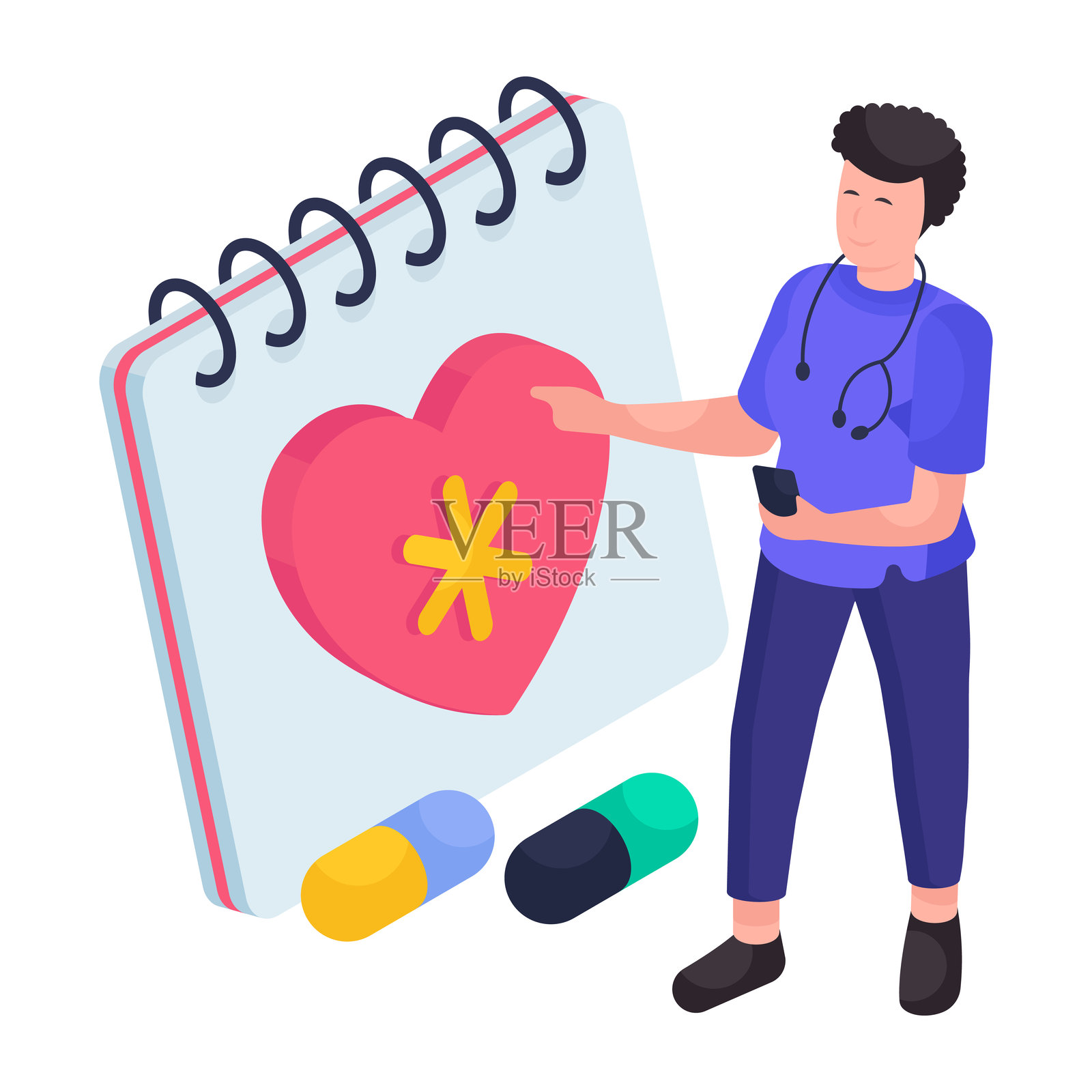 独特的医生预约设计插画插画图片素材