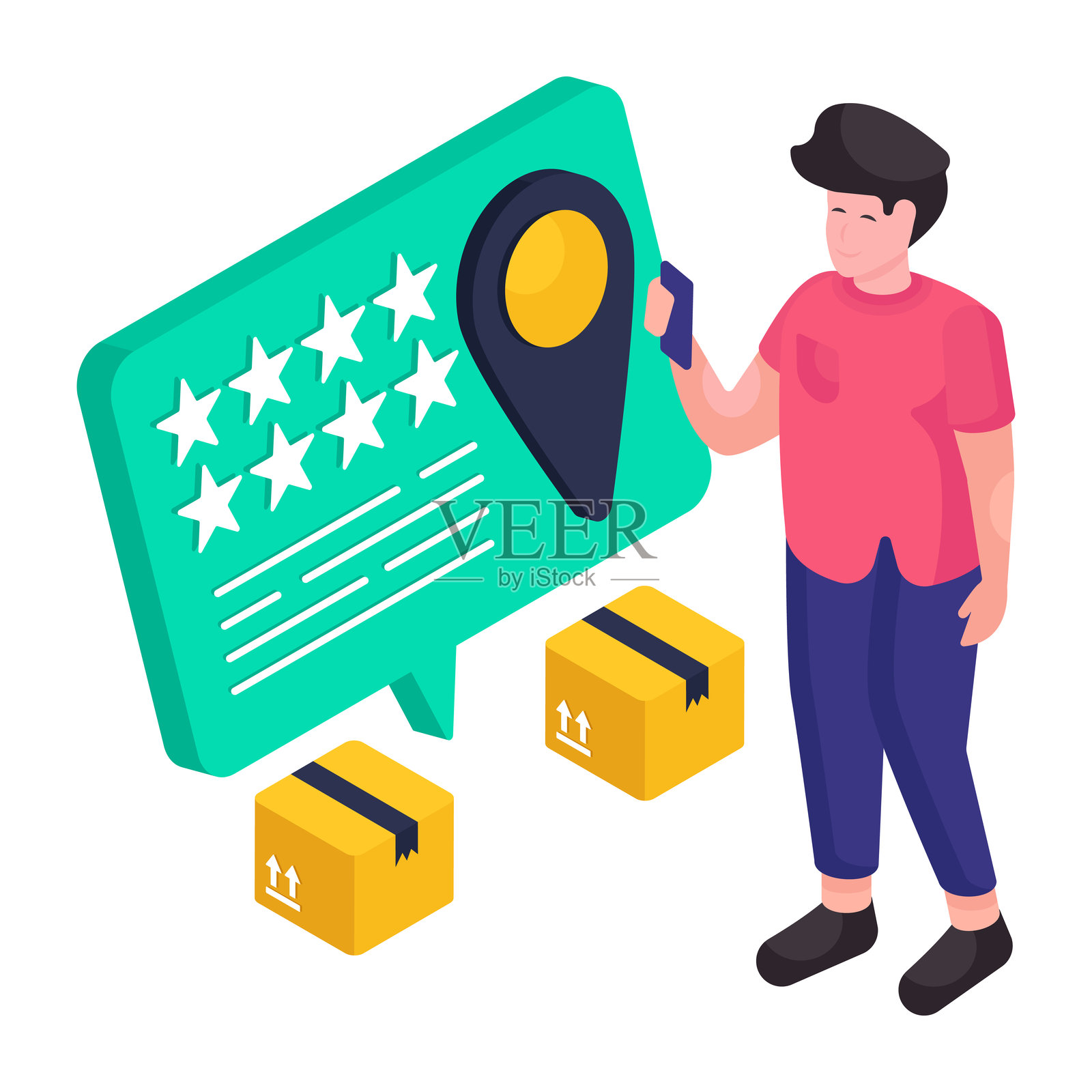 客户反馈的等距设计插画插画图片素材