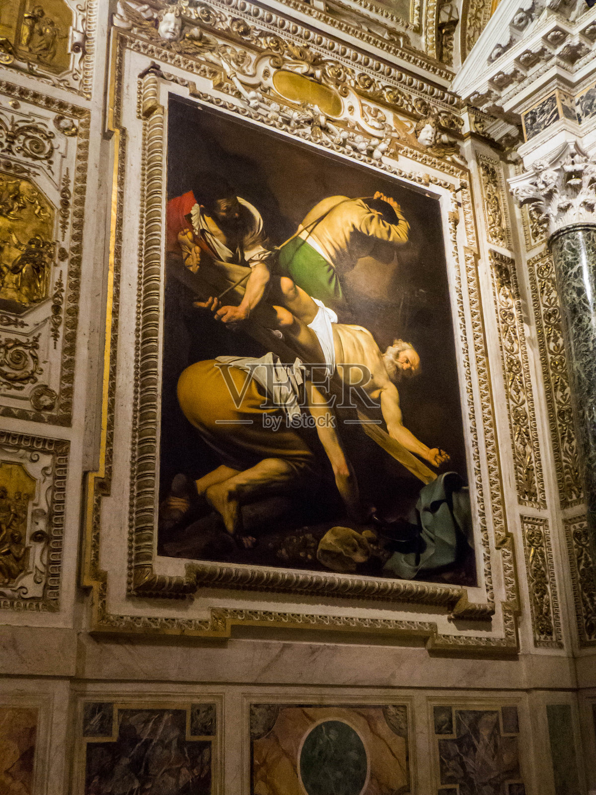 圣彼得受难像，圣母玛利亚波波罗圣殿，罗马照片摄影图片