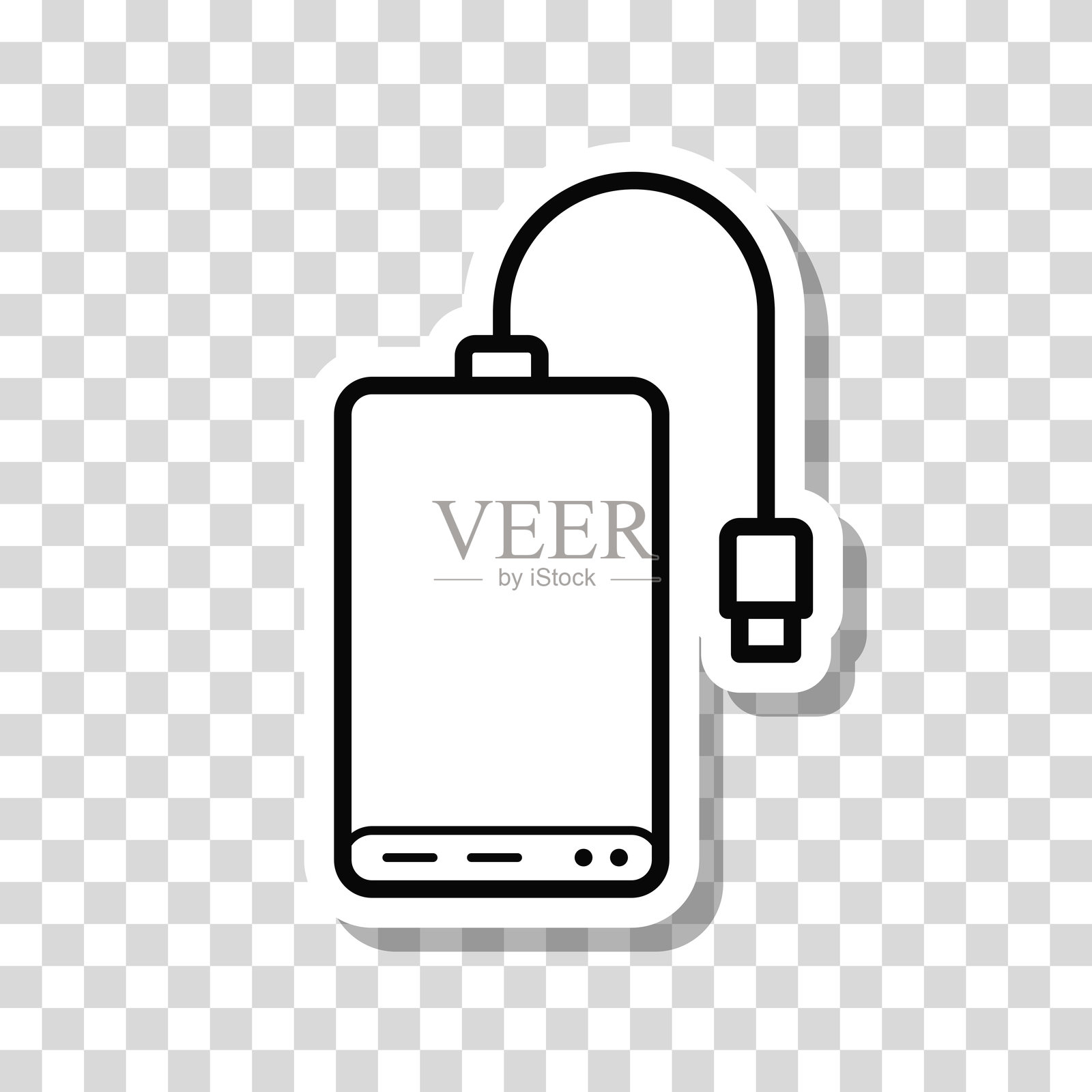 外部硬盘。空白背景上的图标贴纸插画图片素材