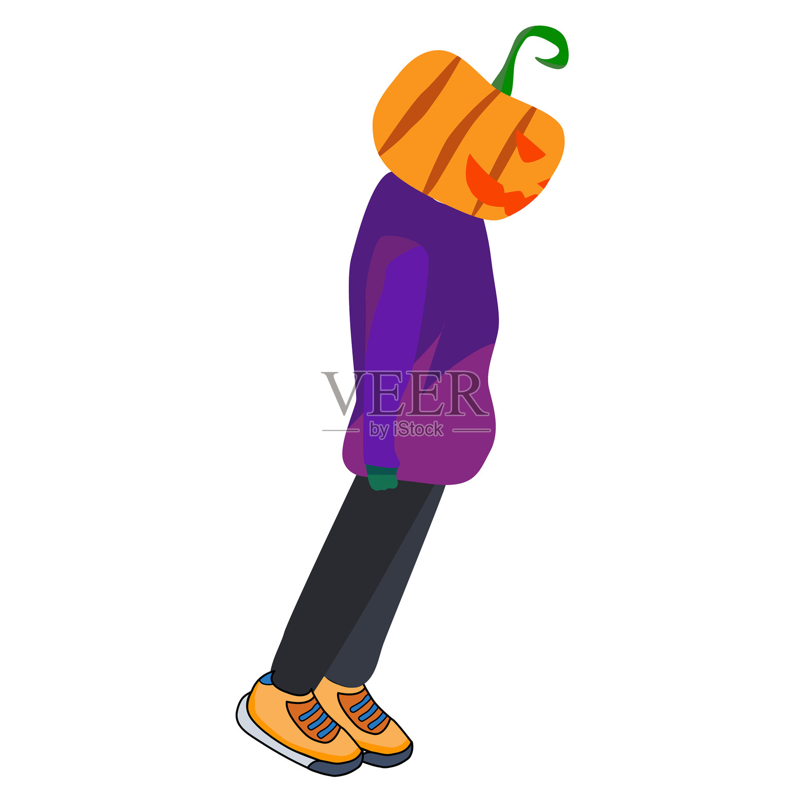 南瓜头角色插画 万圣节主题设计插画图片素材