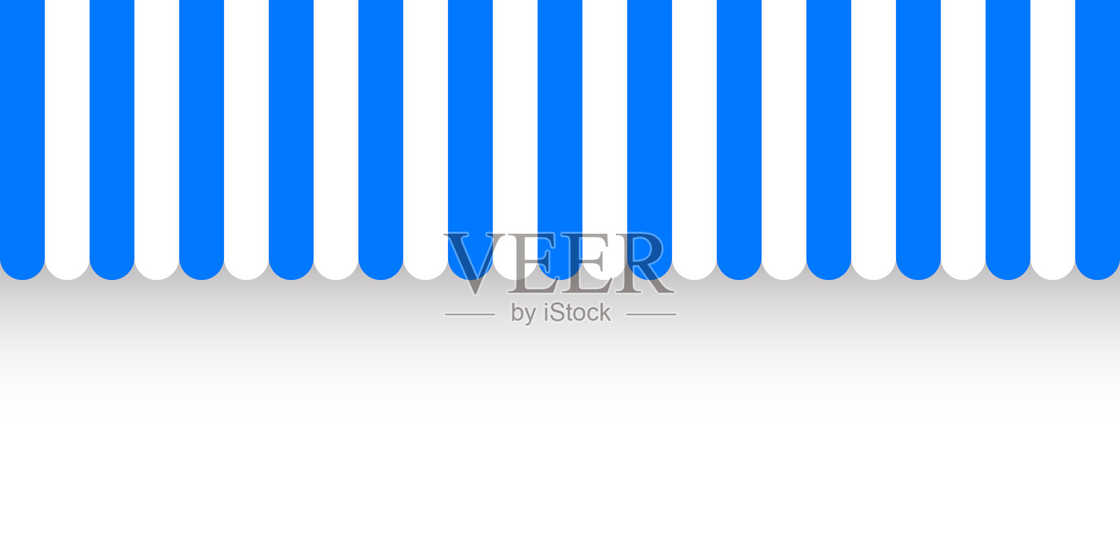 商店遮阳篷。逼真的条纹咖啡馆遮阳篷。户外市场帐篷。屋顶遮阳篷。夏季街边店铺。矢量插画插画图片素材