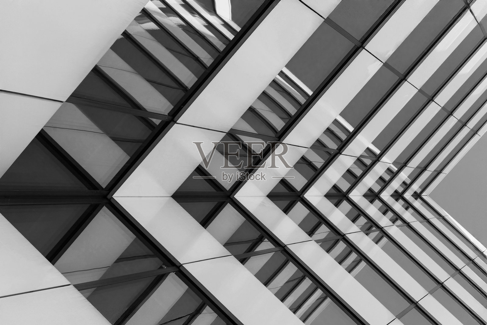 现代玻璃建筑抽象几何图案照片摄影图片