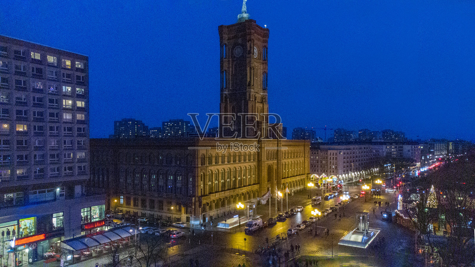 柏林红场在暮光中照片摄影图片