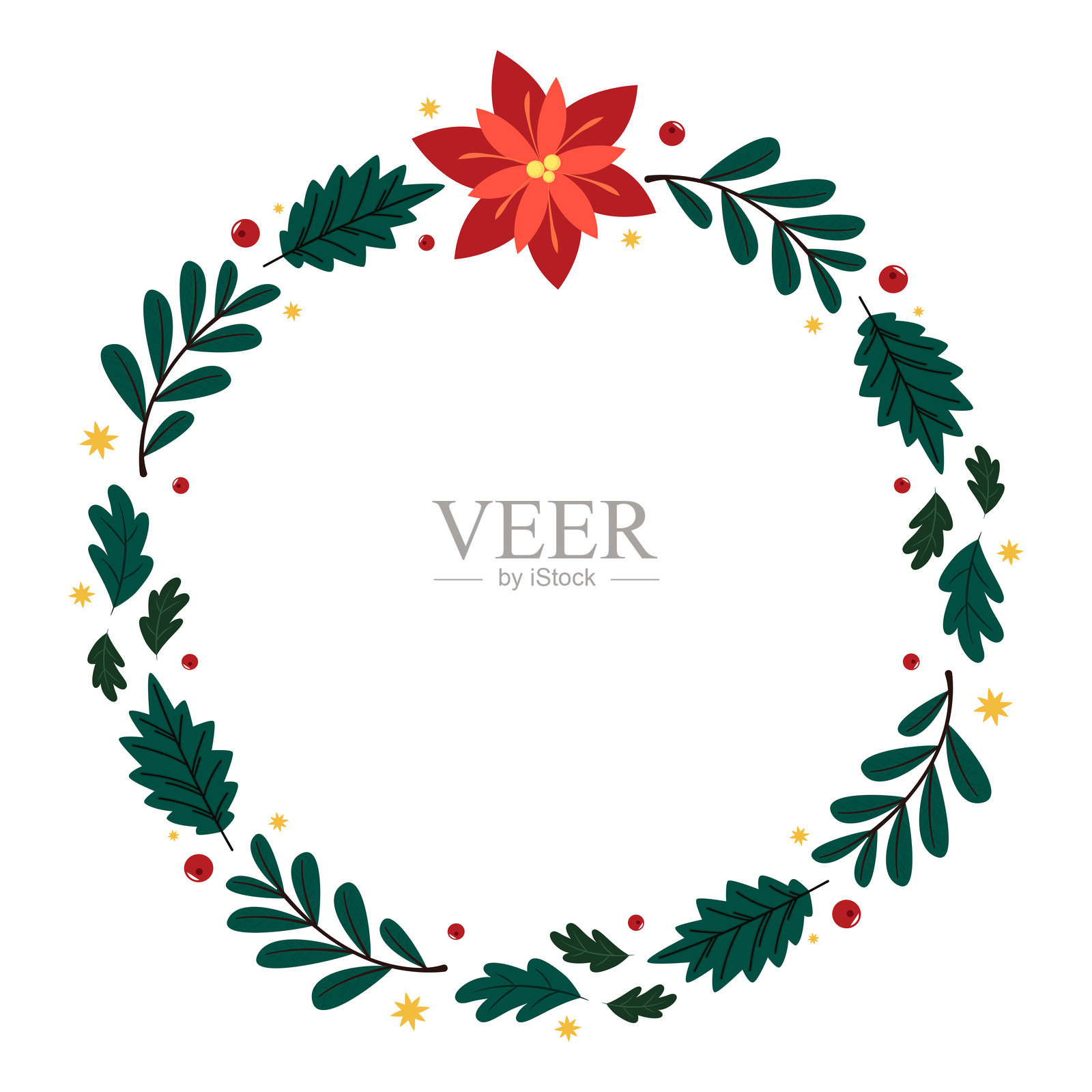 圣诞促销贴纸和标签。节日价格标签。圣诞贴纸。留有空白用于文本。插画图片素材