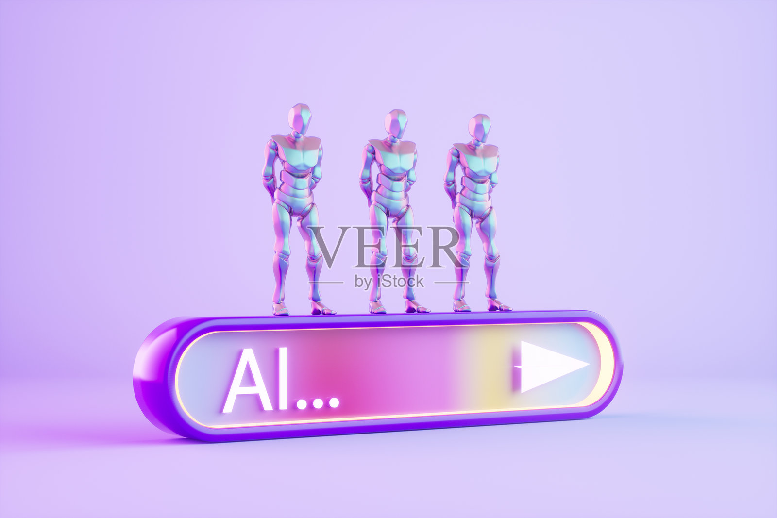 机器人与人工智能搜索栏，人工智能技术概念照片摄影图片