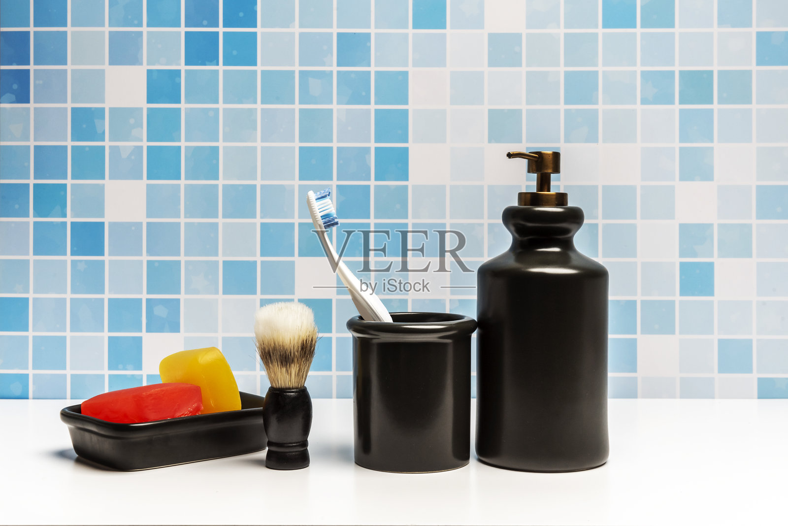用于洗漱和口腔卫生的浴室用品照片摄影图片