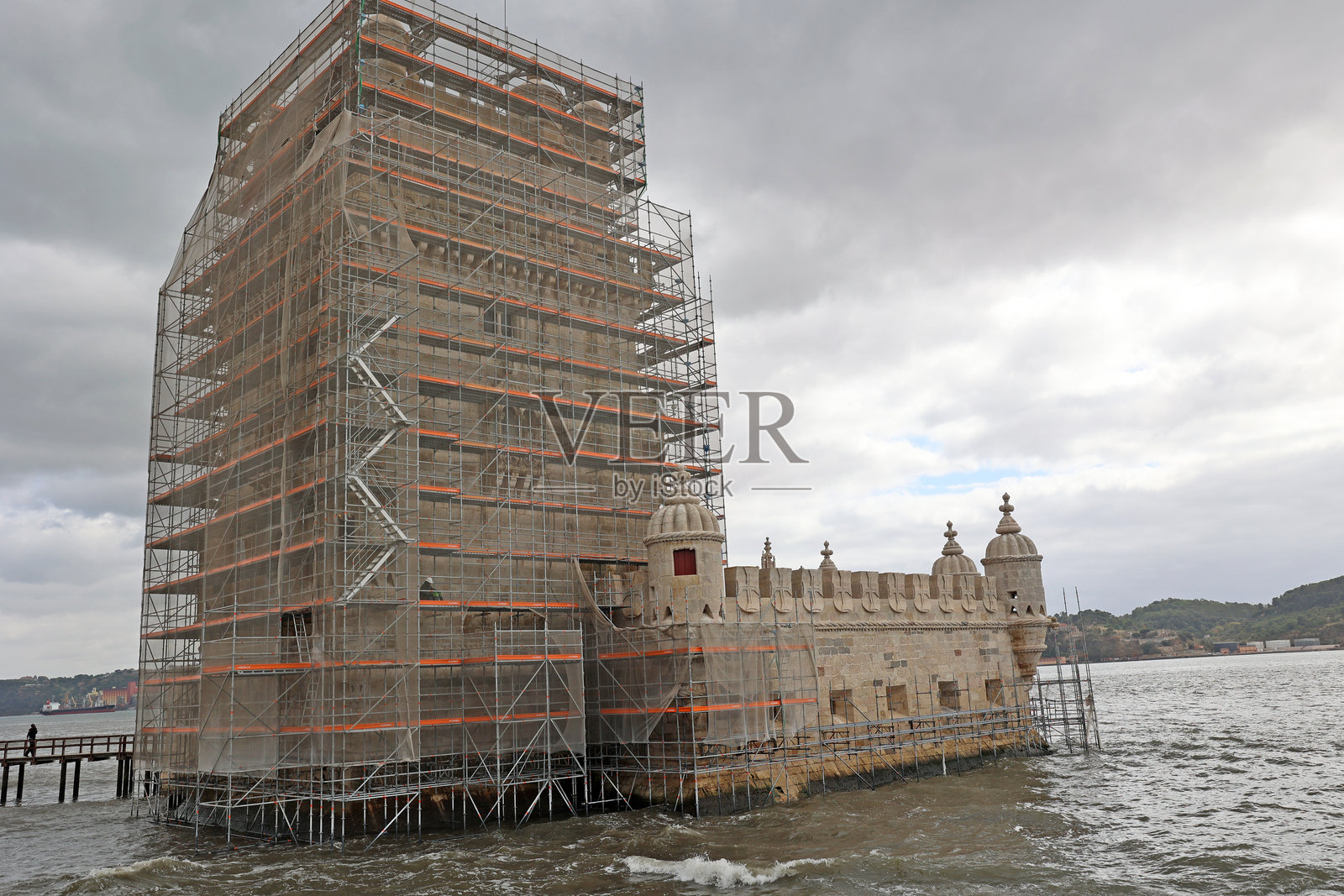 正在翻修中的贝伦塔照片摄影图片