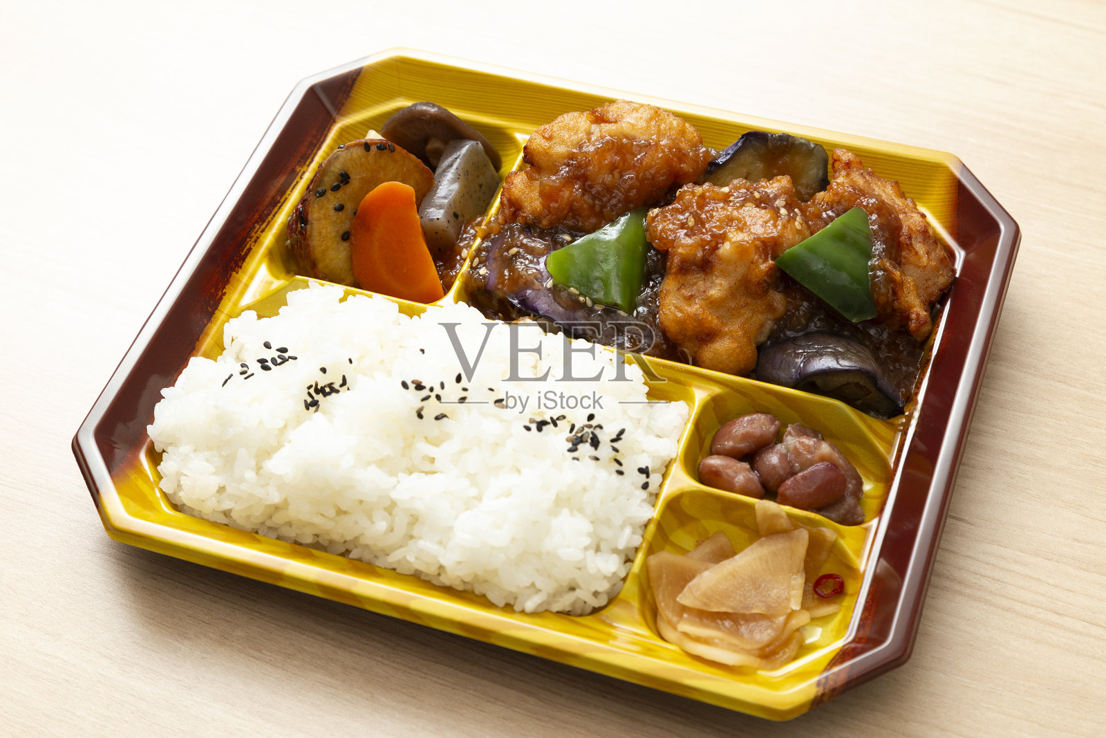 炸鸡便当照片摄影图片