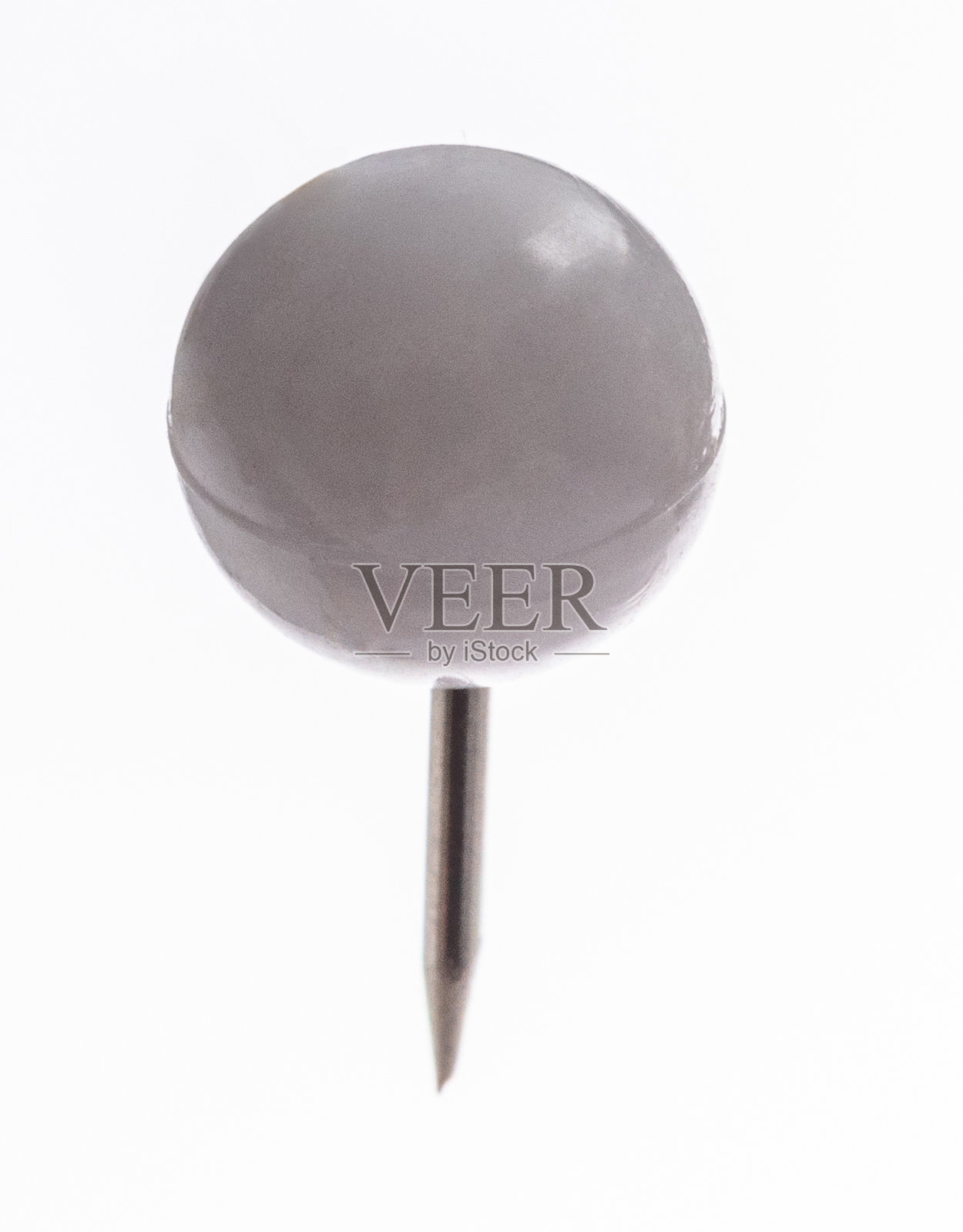 白色圆形图钉，孤立在白色背景上照片摄影图片