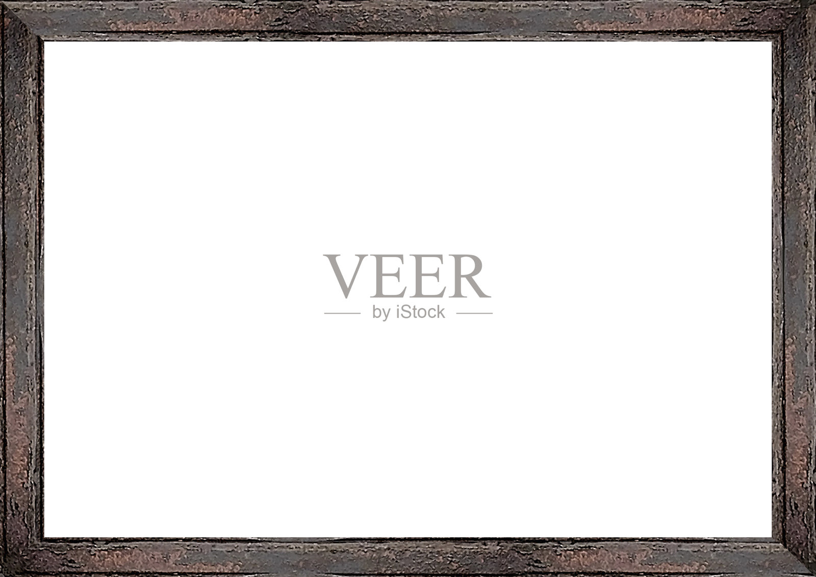 带有生锈铁边框的空白画框照片摄影图片