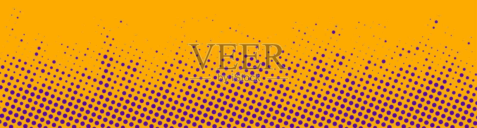 橙色背景上的紫色半调点状图案插画图片素材