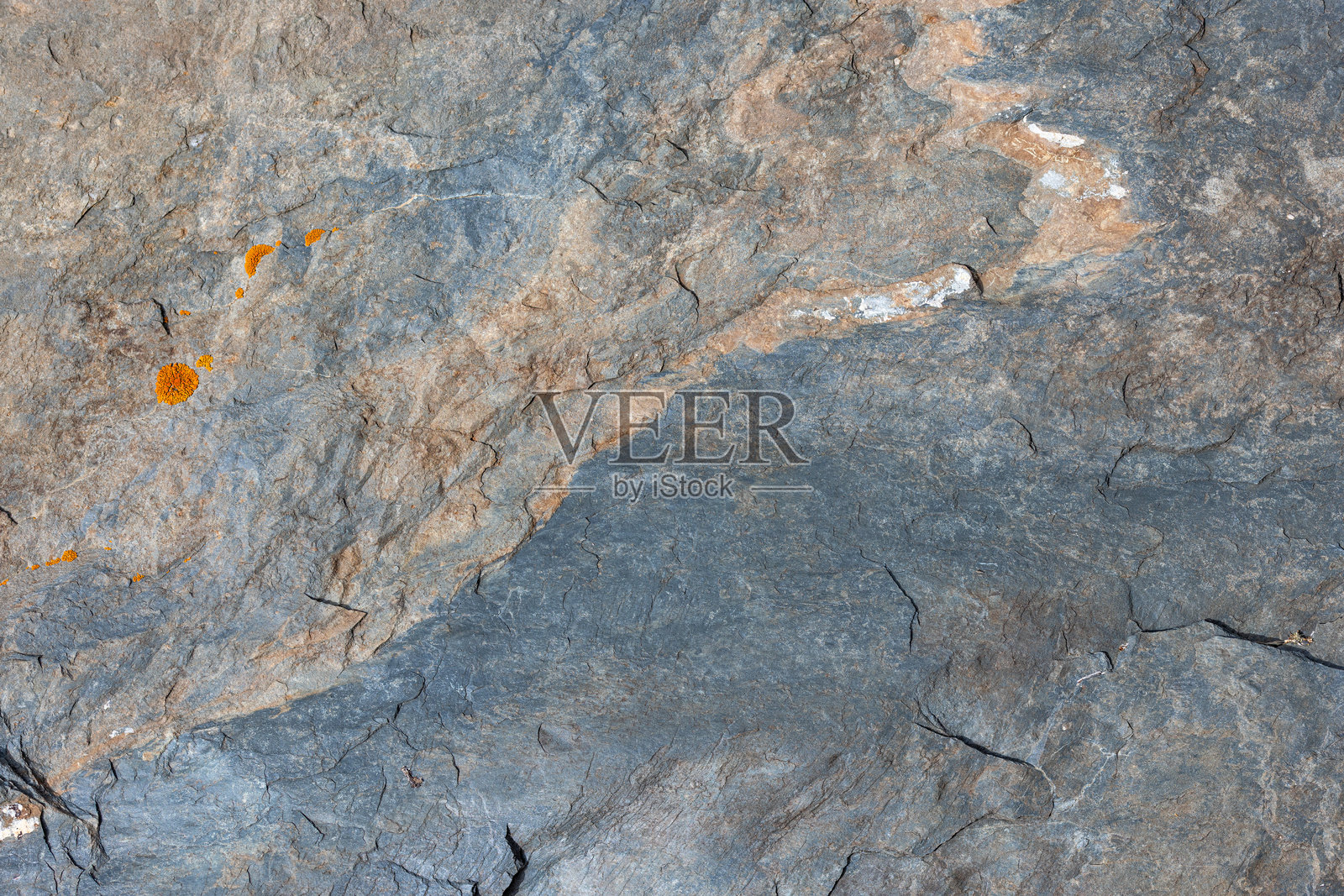 大自然中粗糙的岩石表面覆盖着色彩缤纷的地衣照片摄影图片