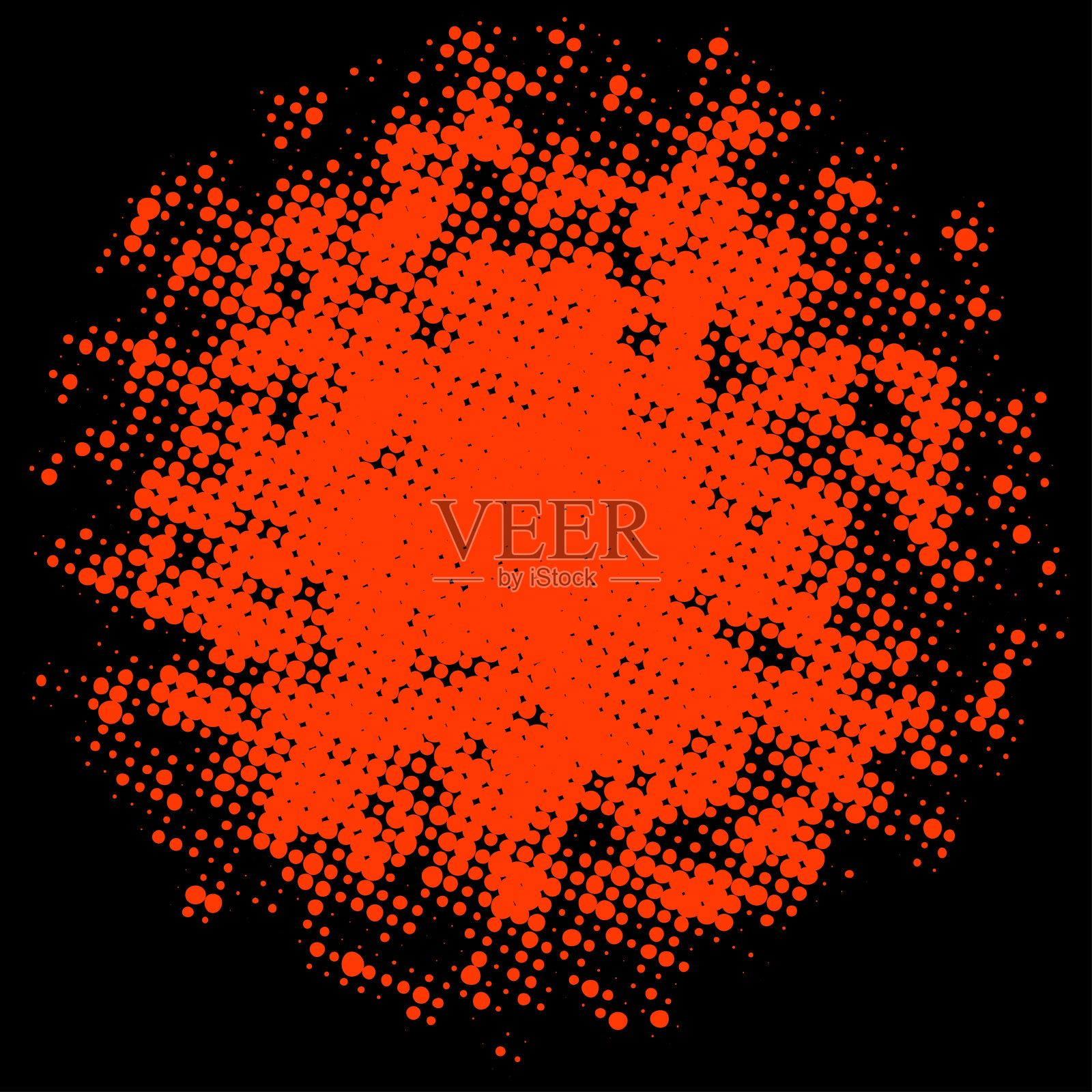 黑色背景上的红色半调爆炸插画图片素材