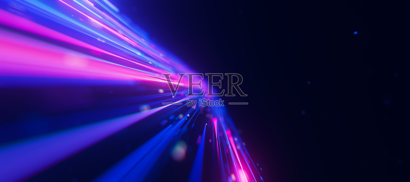 大数据光速平面流向无限。量子计算的抽象数字数据流。量子位轨迹的网络空间。现代科技信息传输。照片摄影图片