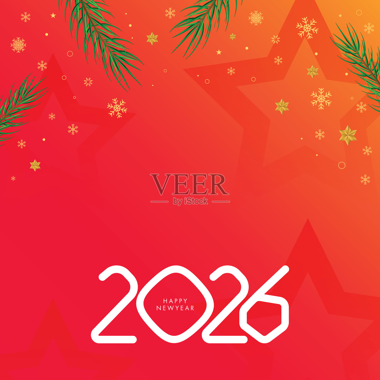 2026新年快乐。贺卡、横幅、海报。矢量插画。插画图片素材