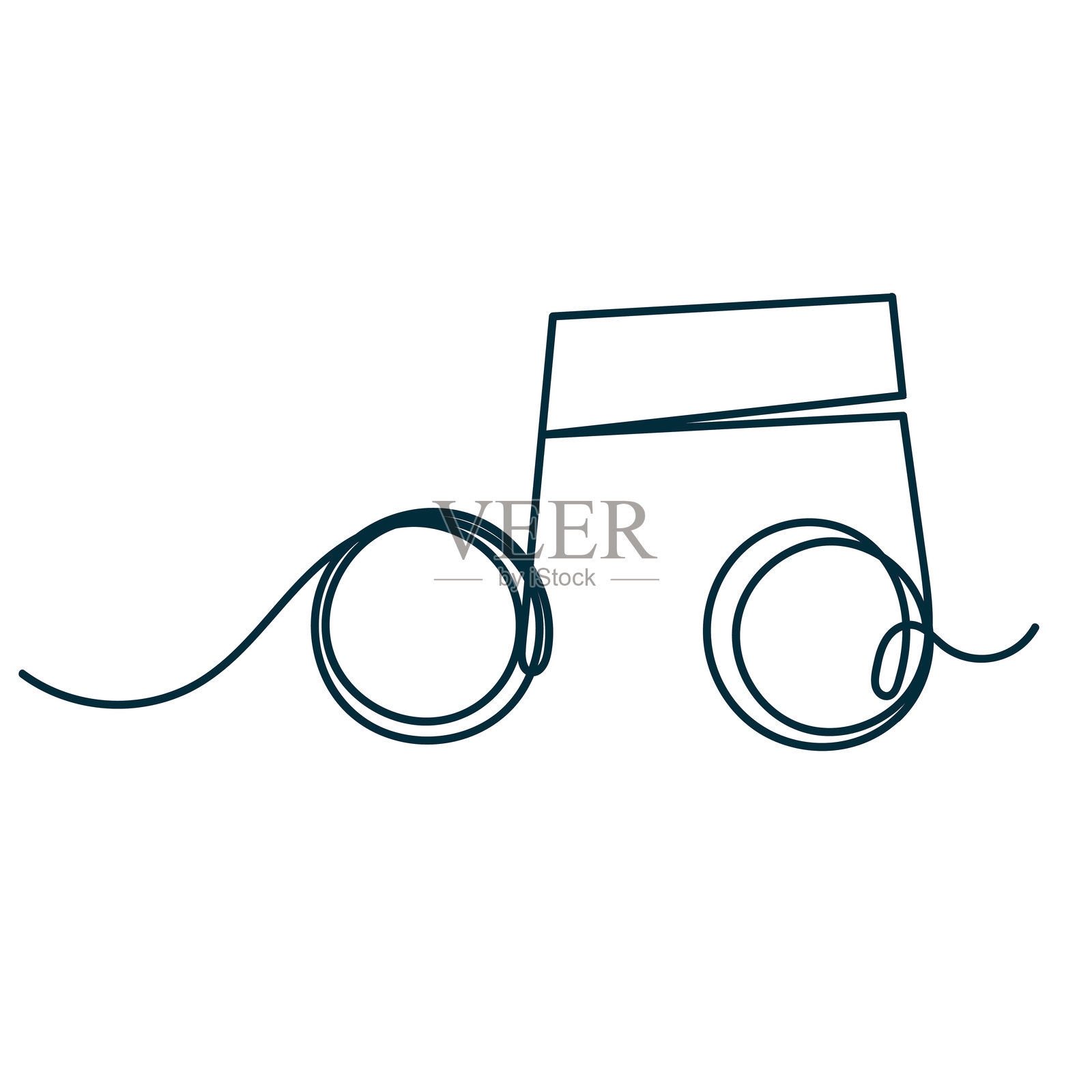 连续线条画音符插画图片素材