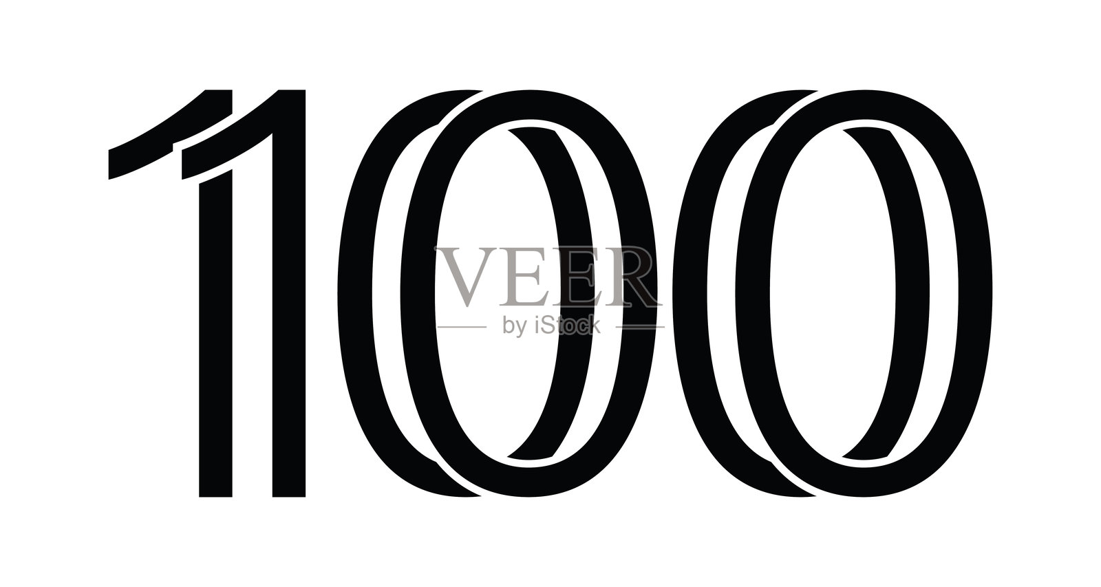 数字100。周年纪念数字模板。矢量图插画插画图片素材