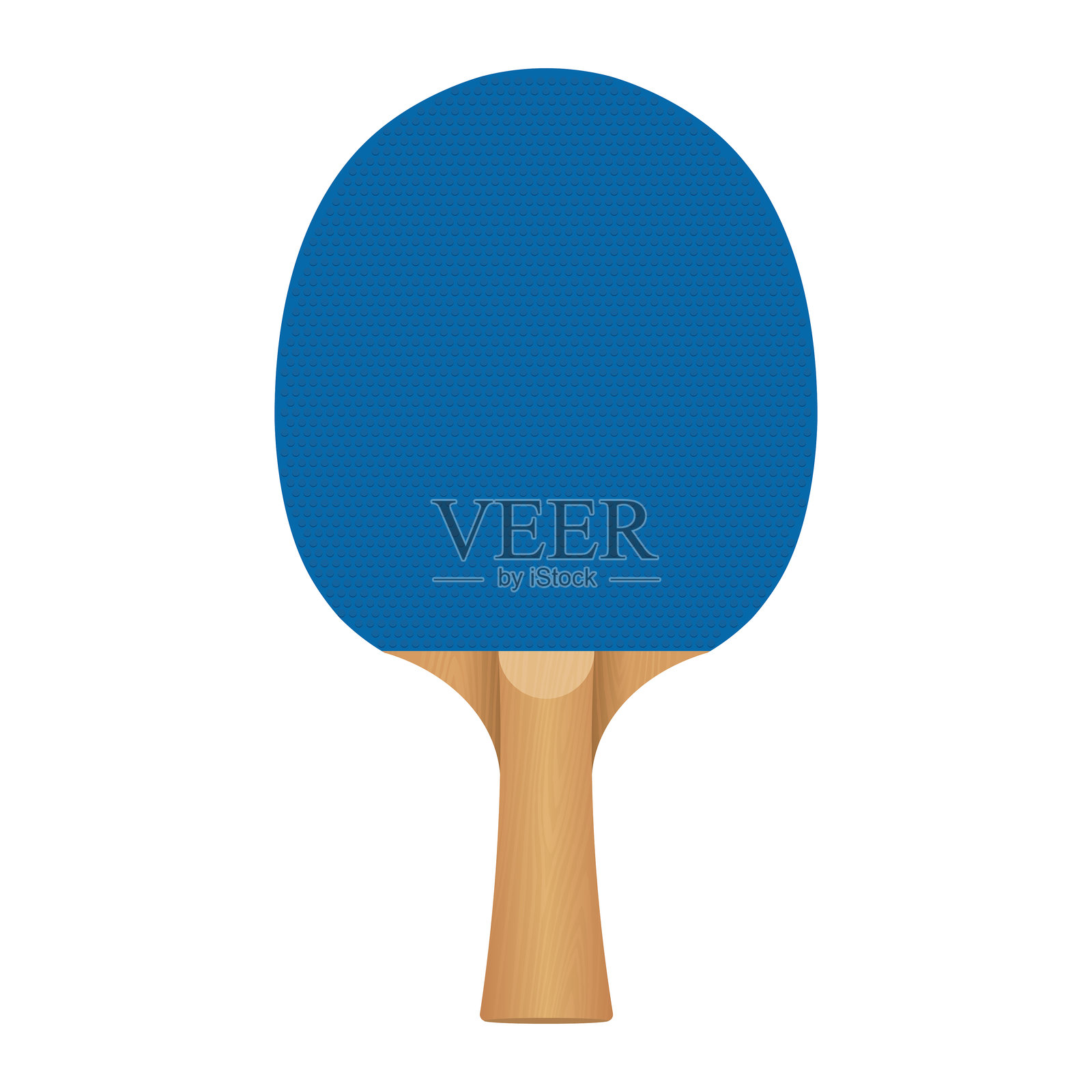 蓝色的乒乓球拍或桌球拍插画，用于体育运动插画图片素材