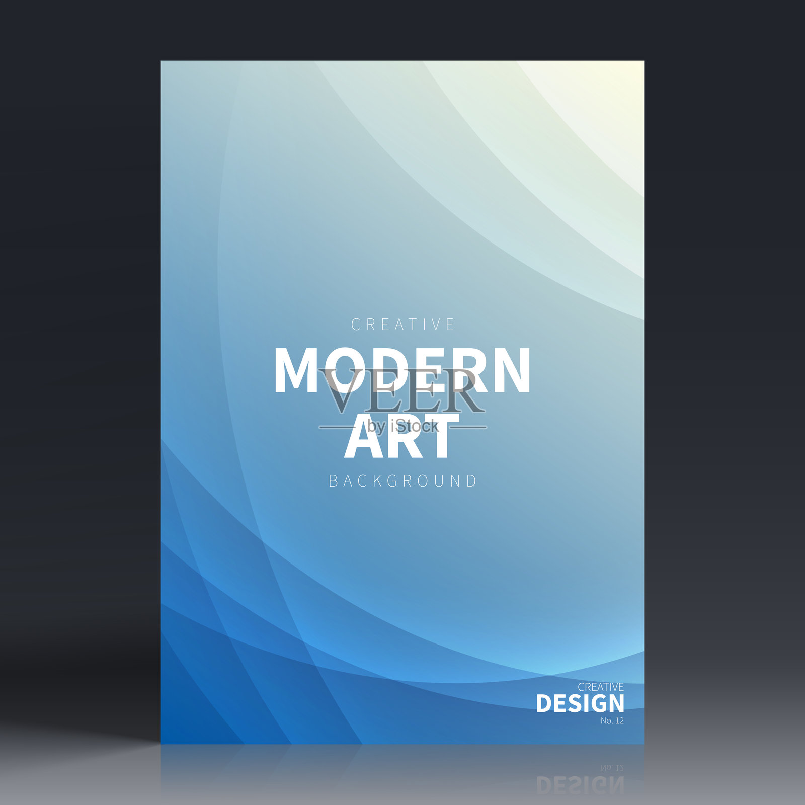 宣传册模板布局，蓝色封面设计，商业年报，传单，杂志插画图片素材