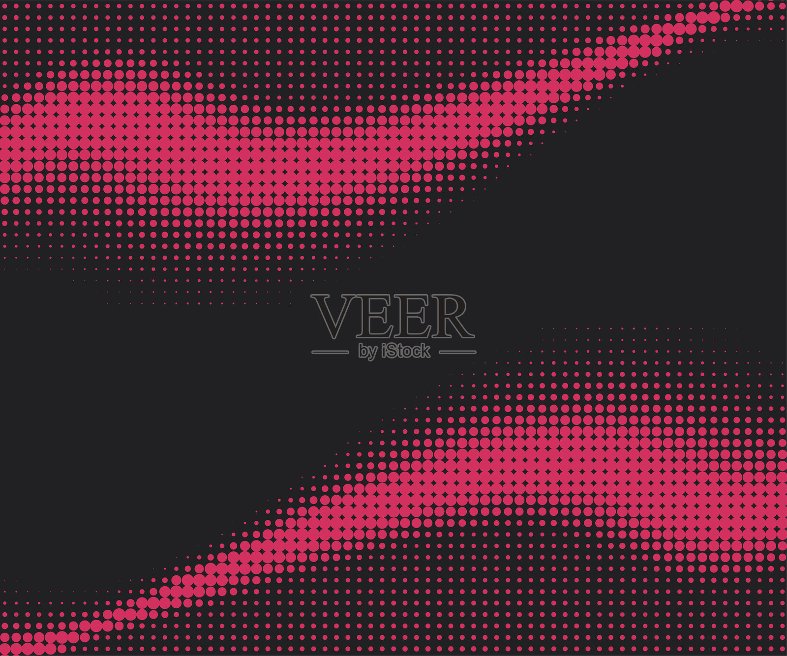 黑色背景上的流体红色半调斑点纹理辐射图案插画图片素材