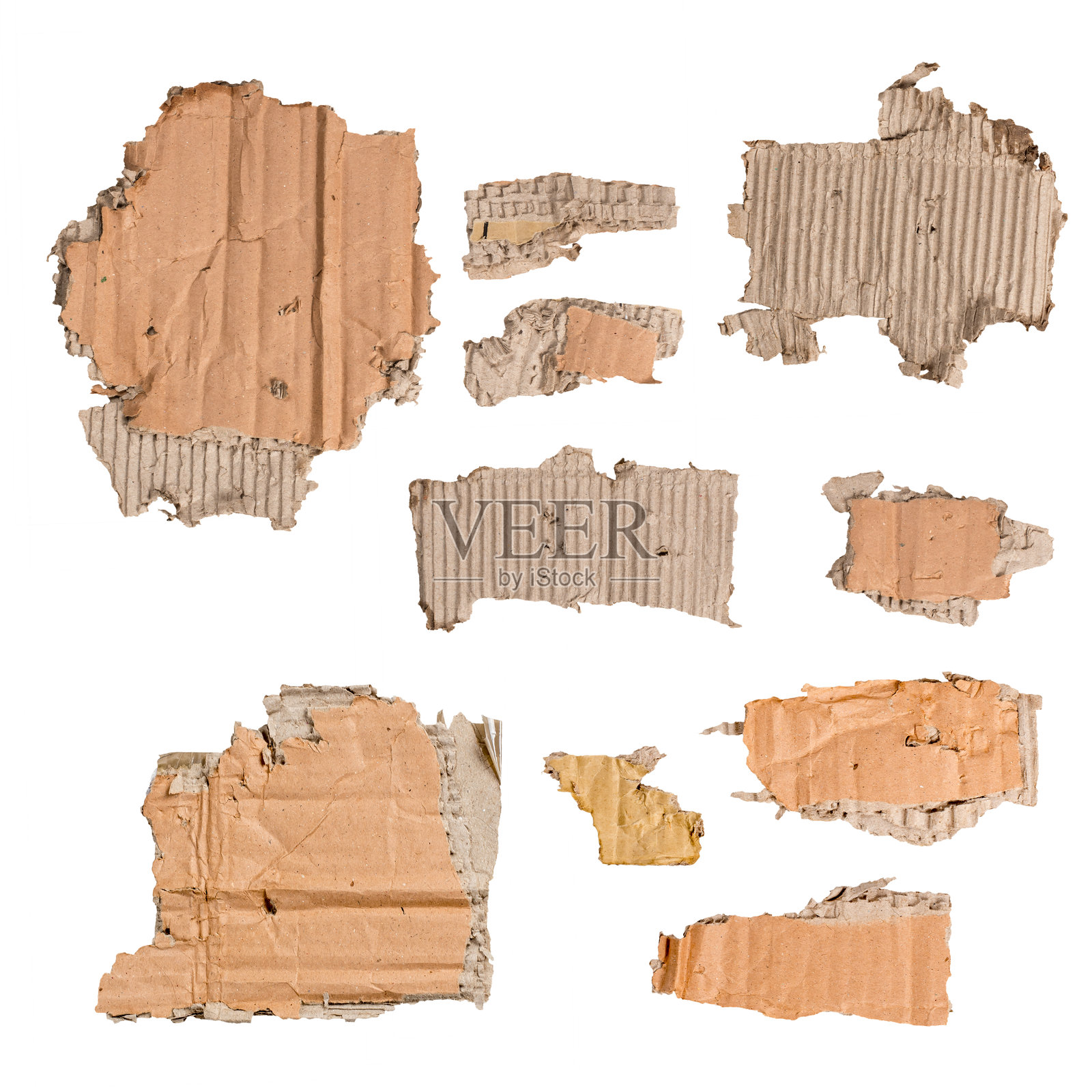 纸板碎片集合，孤立照片摄影图片