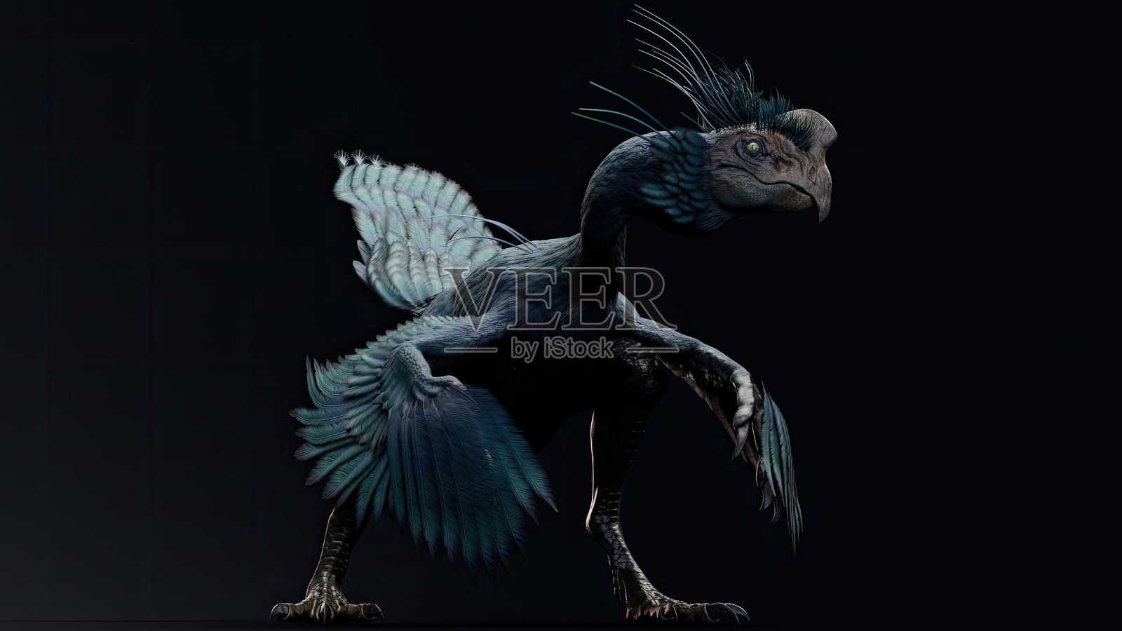 背景中的巨盗龙。3D模型渲染照片摄影图片