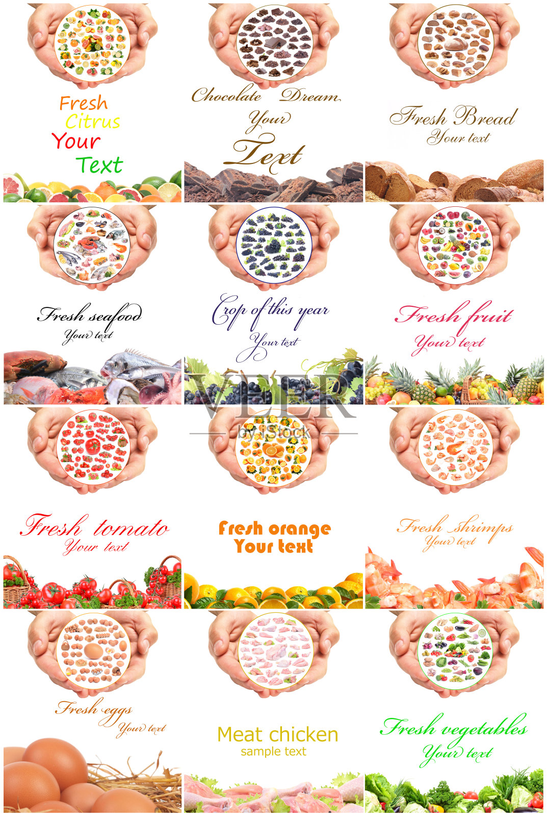 各种食物的框架照片摄影图片