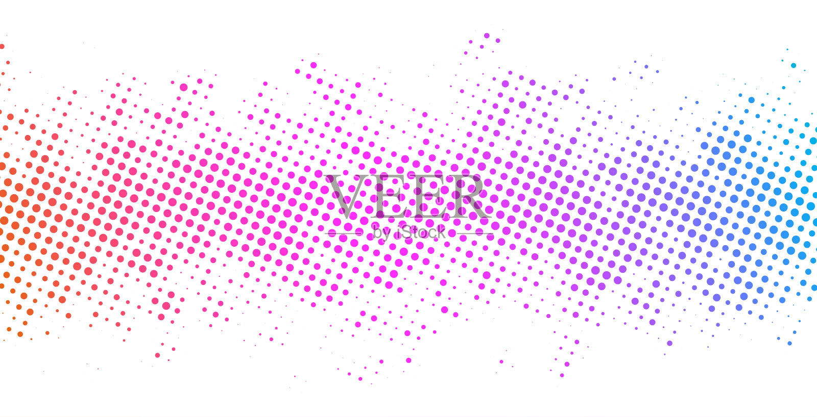 白色背景上的彩色半调渐变波浪插画图片素材