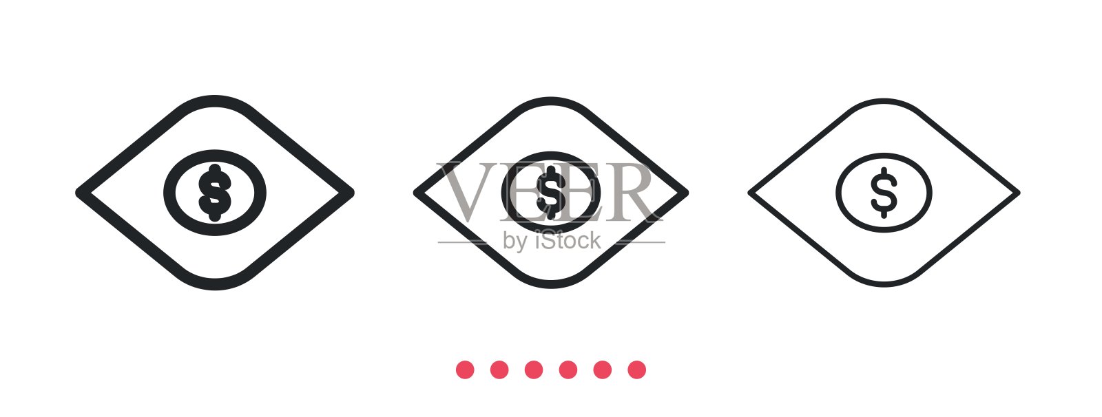 金融焦点与价值图标。细线图标矢量图插画图片素材