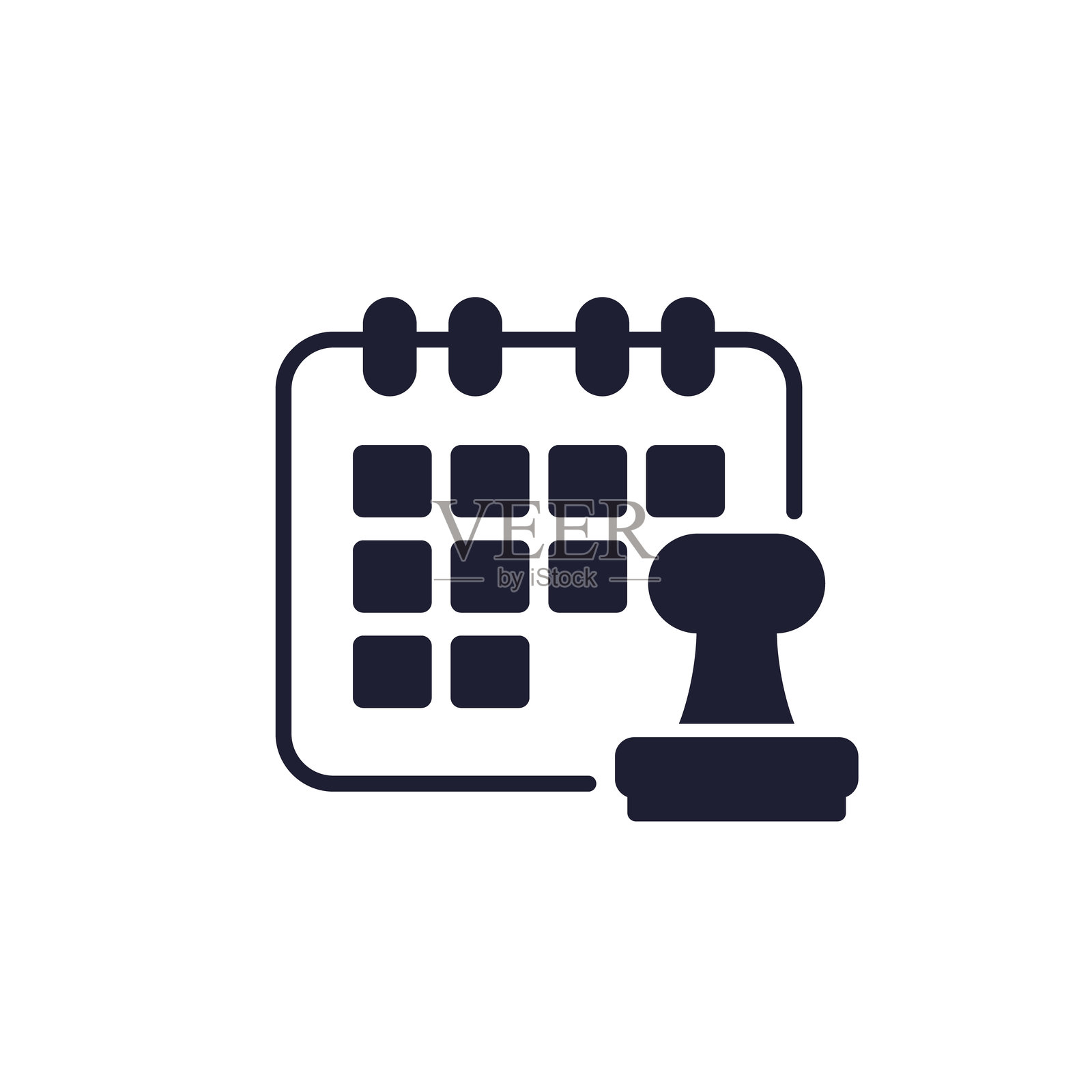 日历和邮票图标，矢量图插画图片素材